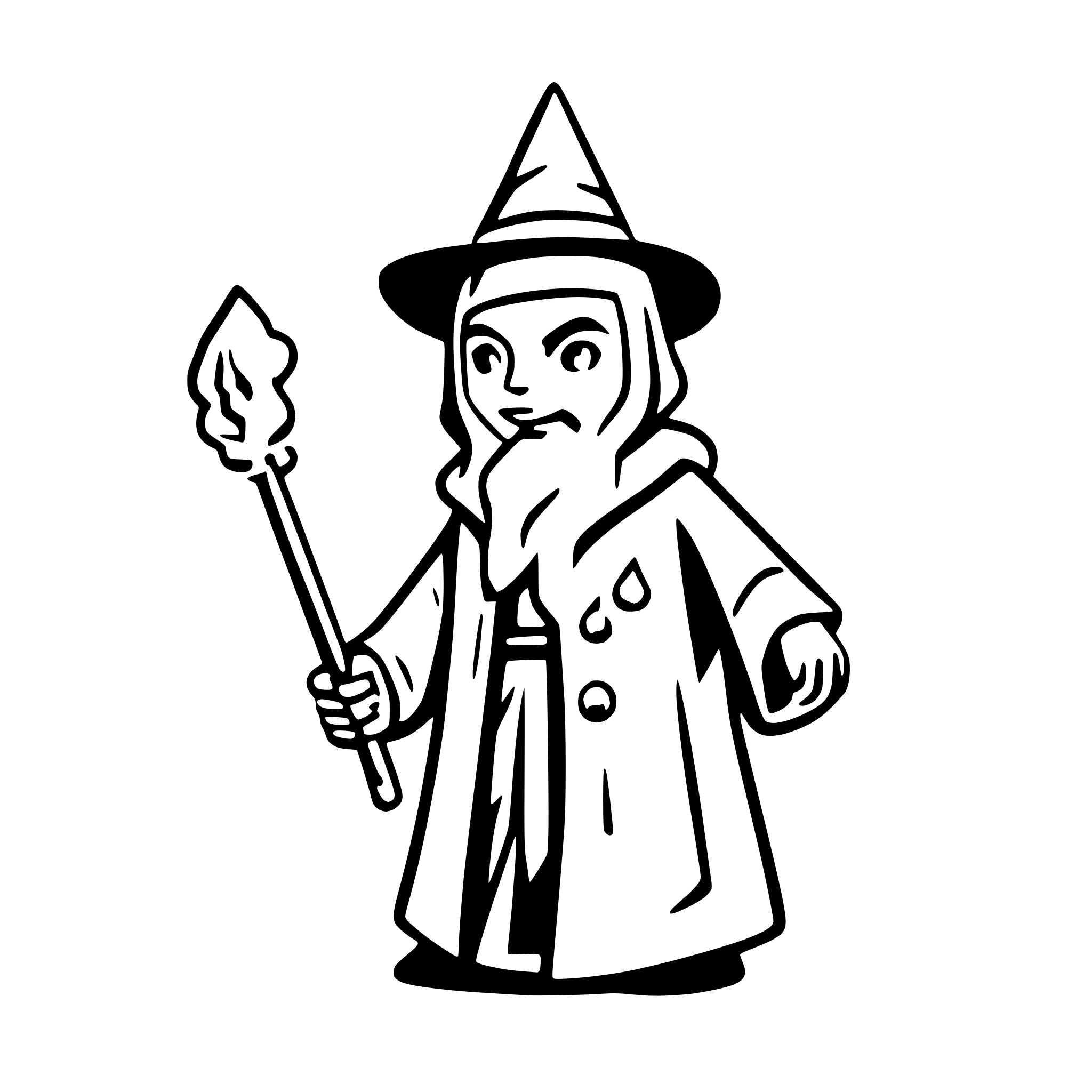 AI-generated SVG of 'wizard holding a magic wand'