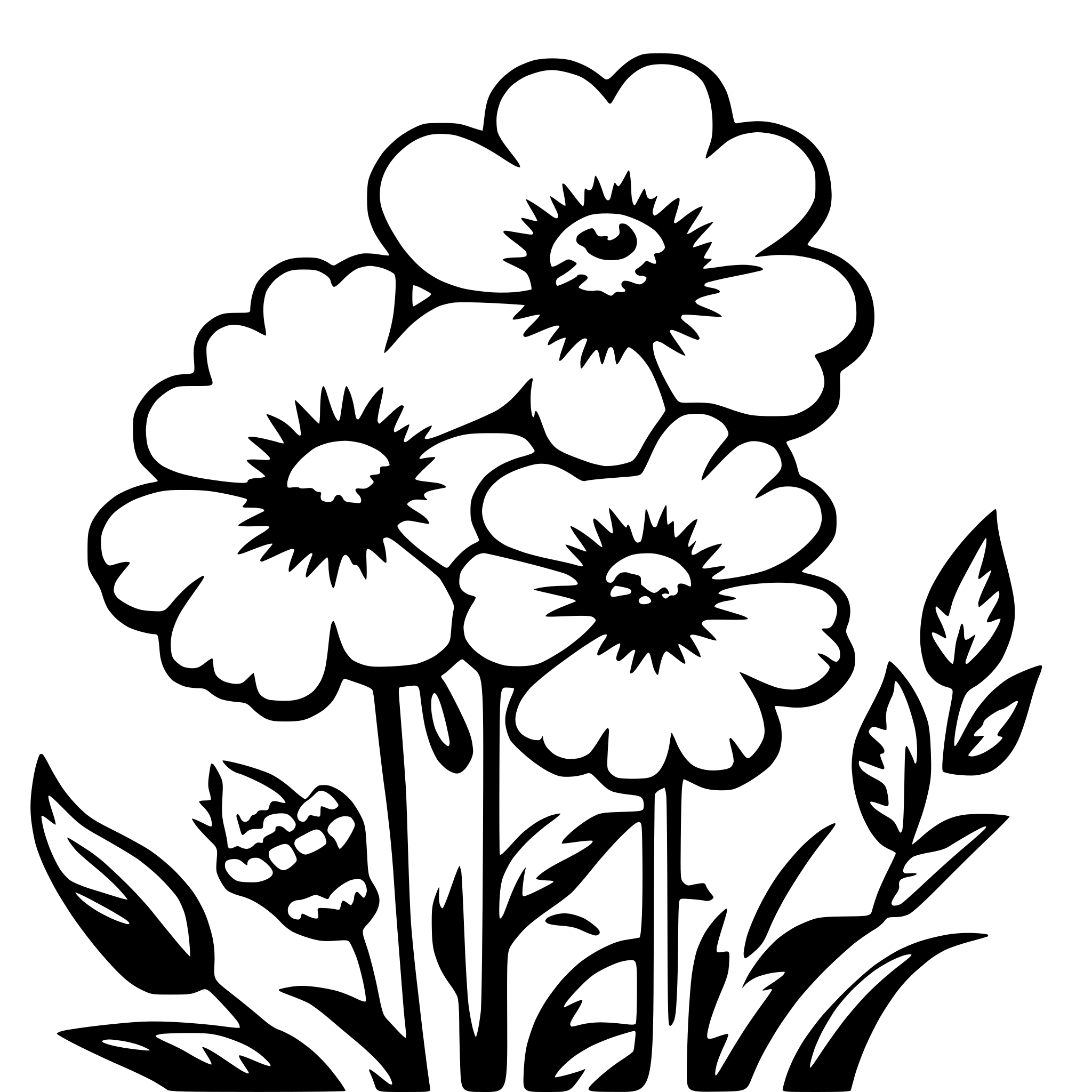 AI-generated SVG of 'several flowers'