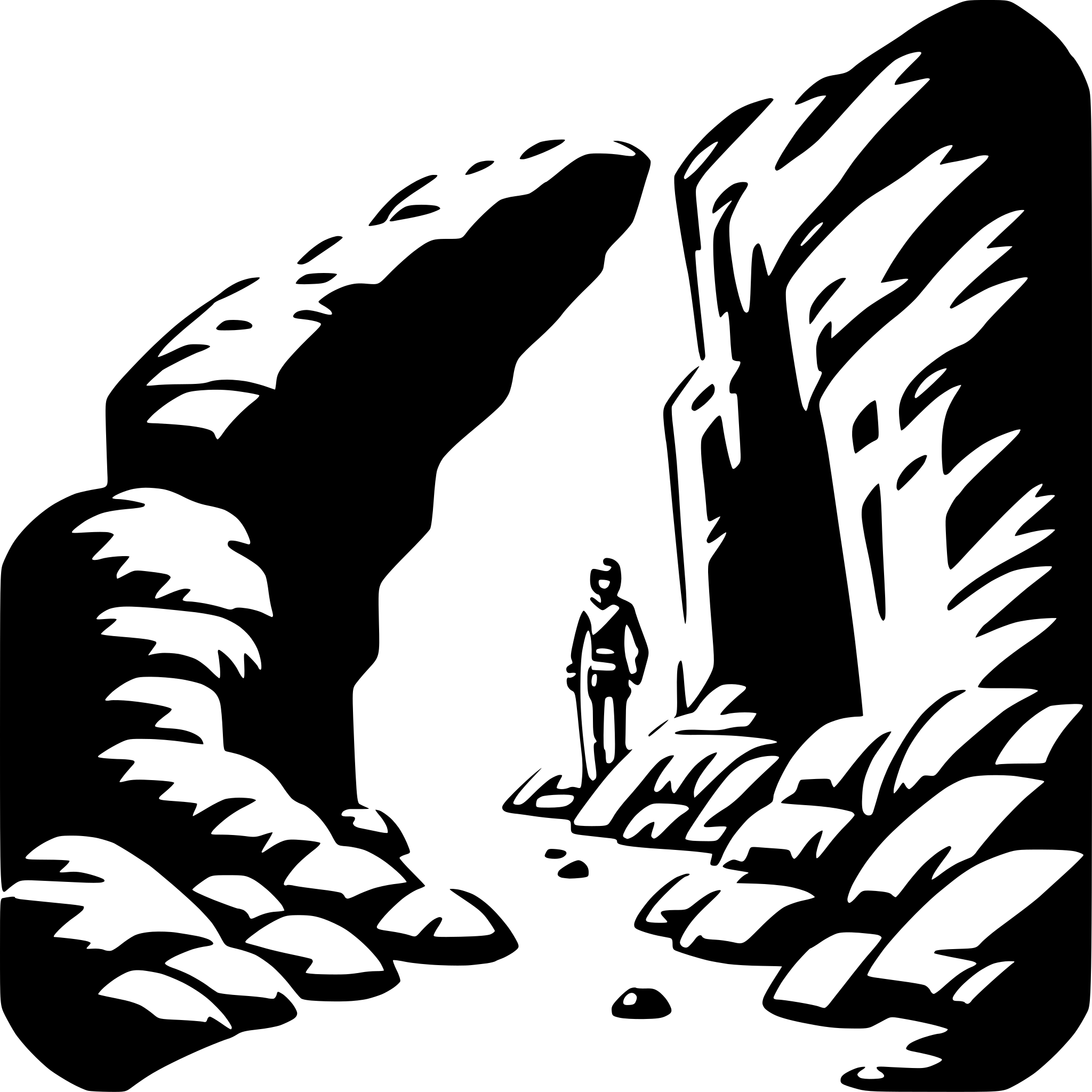 AI-generated SVG of a cave exploring