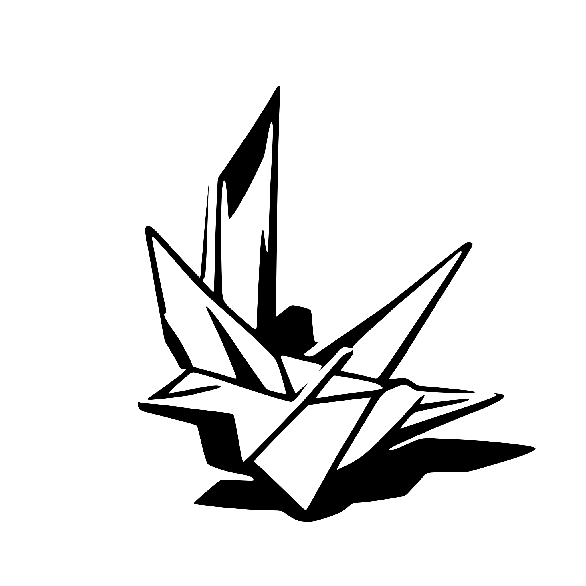 AI-generated SVG of a paper crane hearts