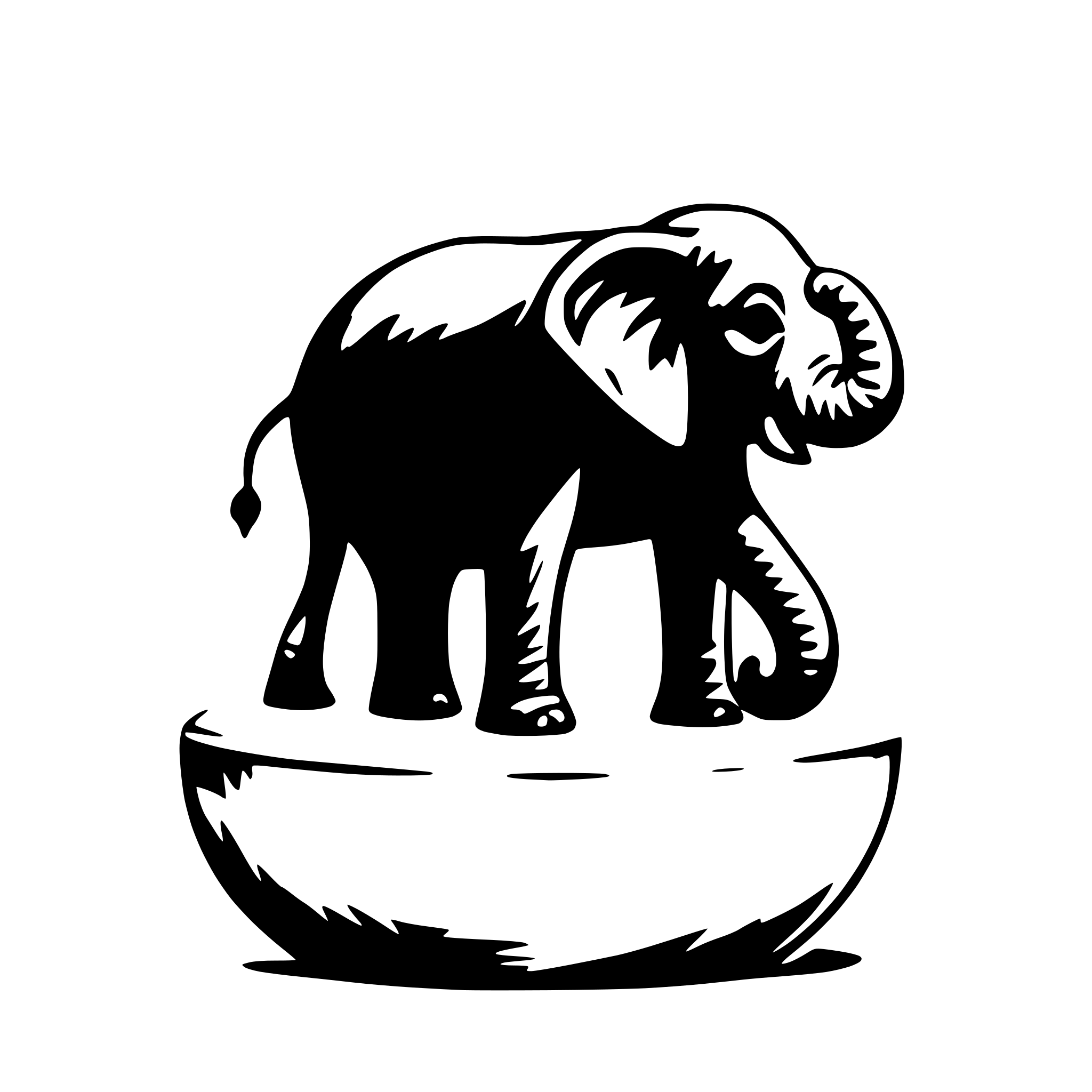 AI-generated SVG of 'Elephant on a beach ball'
