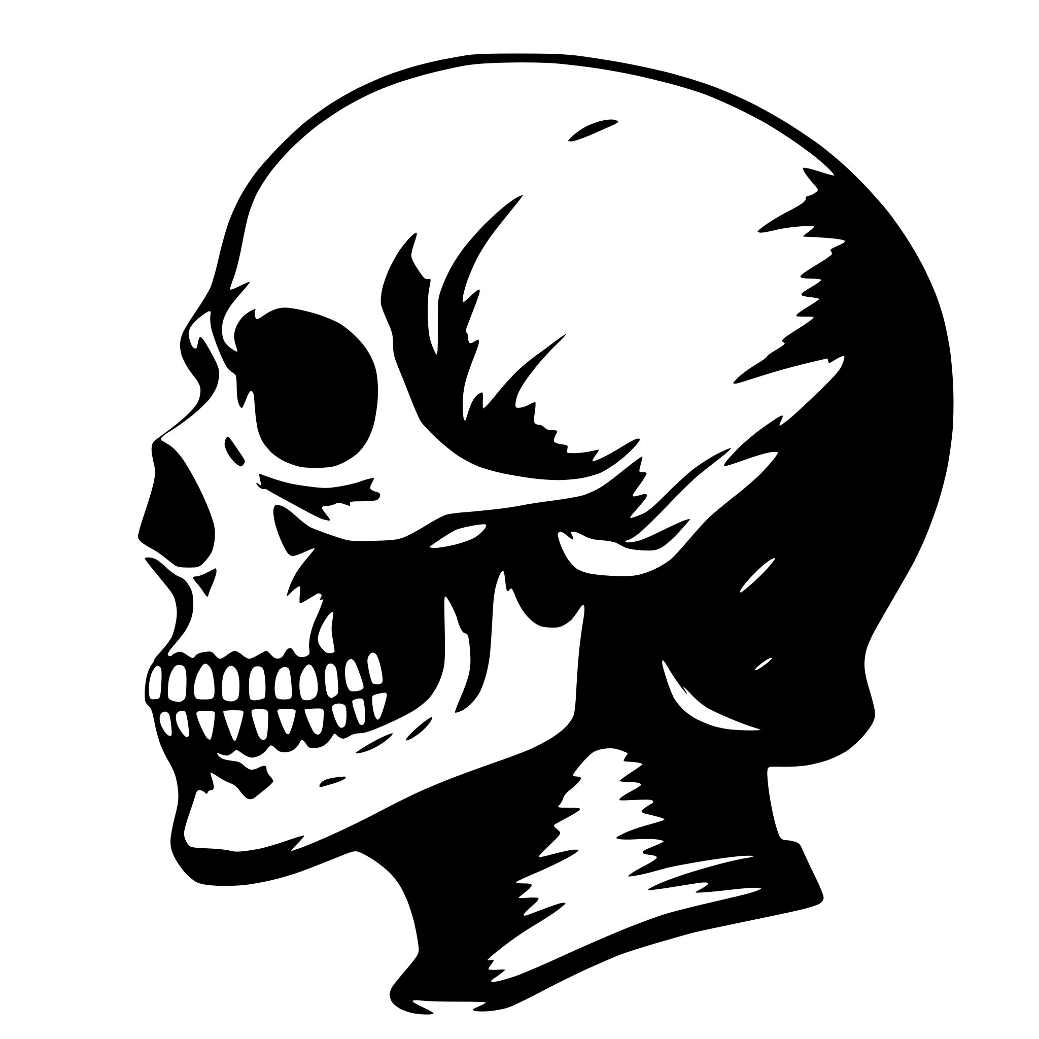 AI-generated SVG of 'skull face profile'