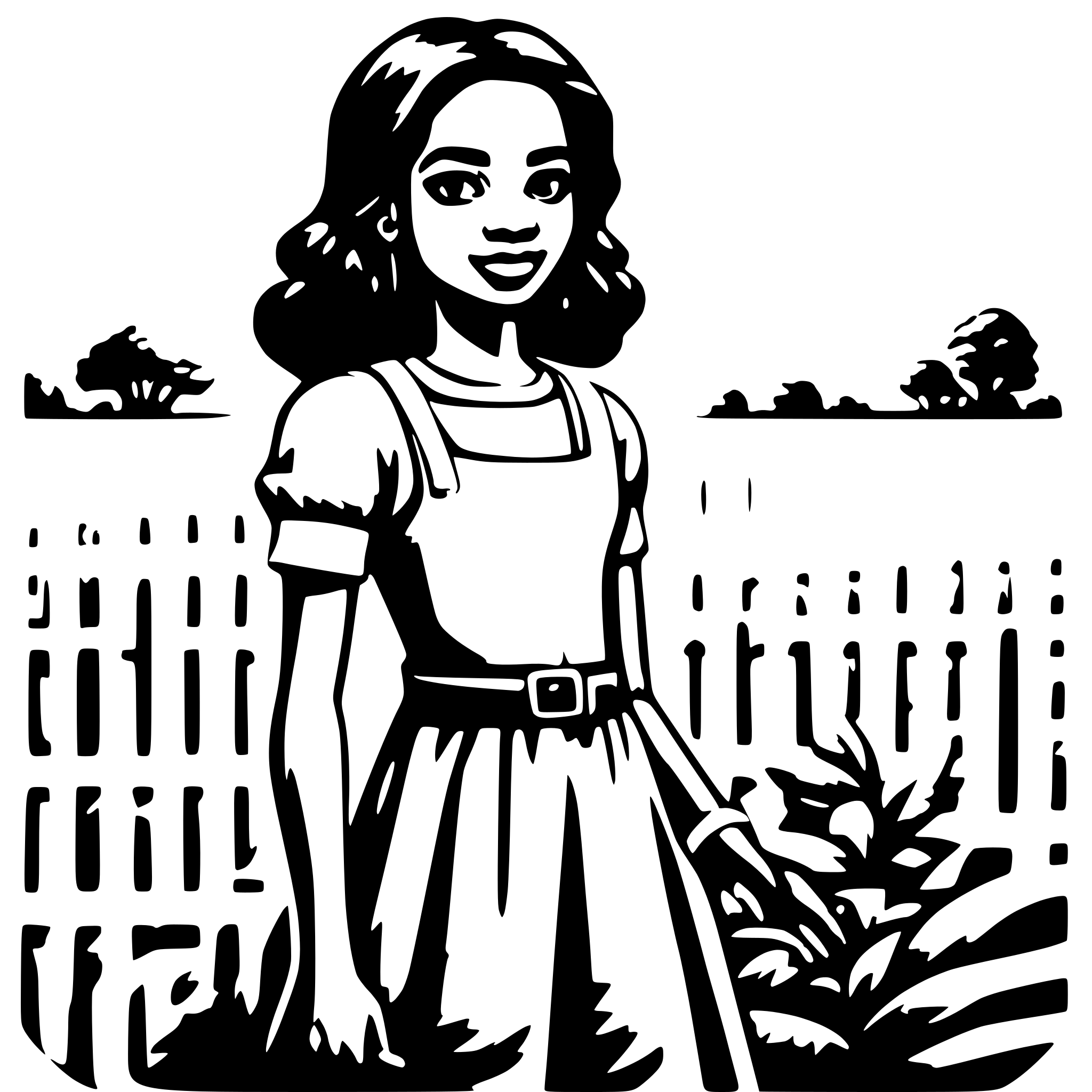 AI-generated SVG of a farming and black girl