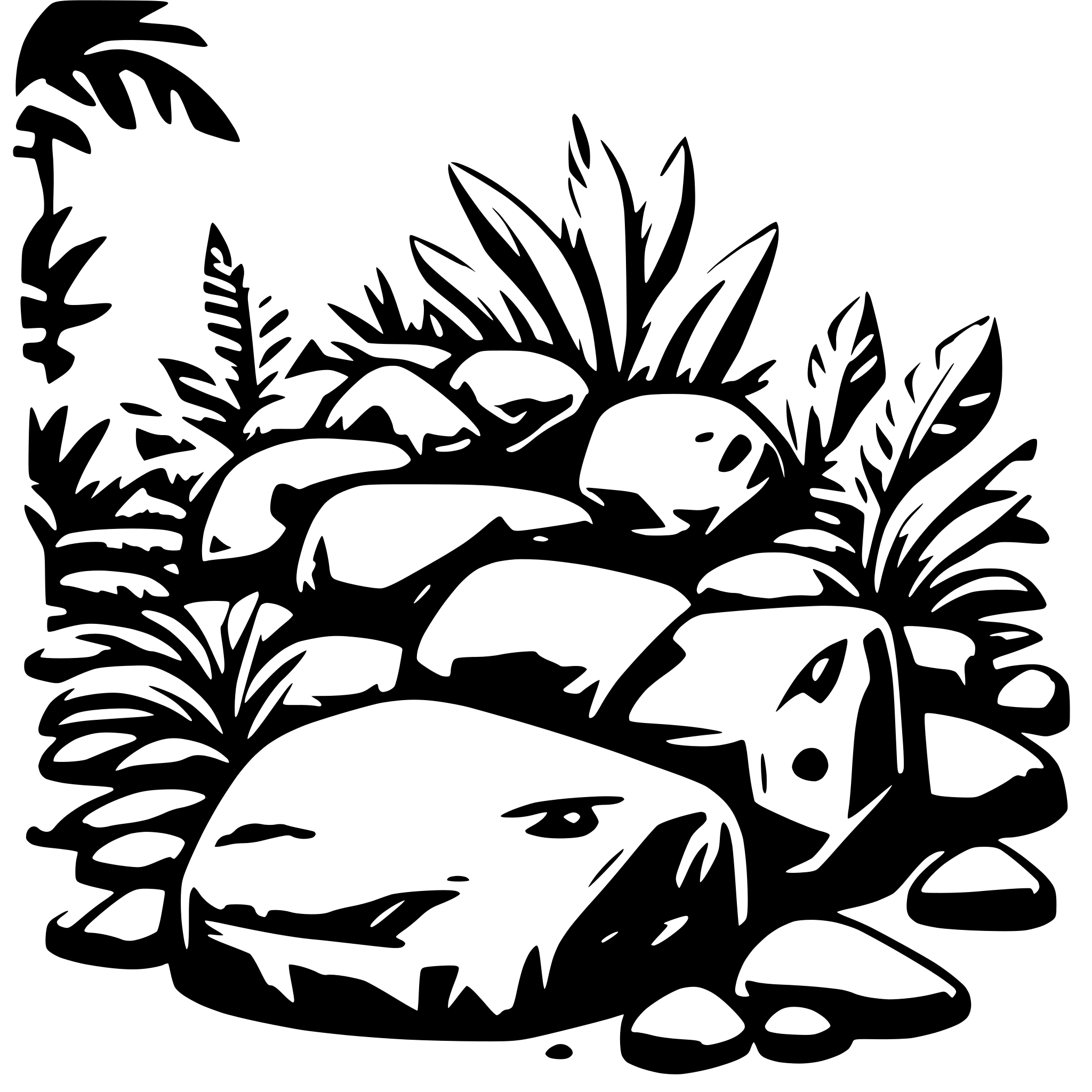 AI-generated SVG of a jungle stones