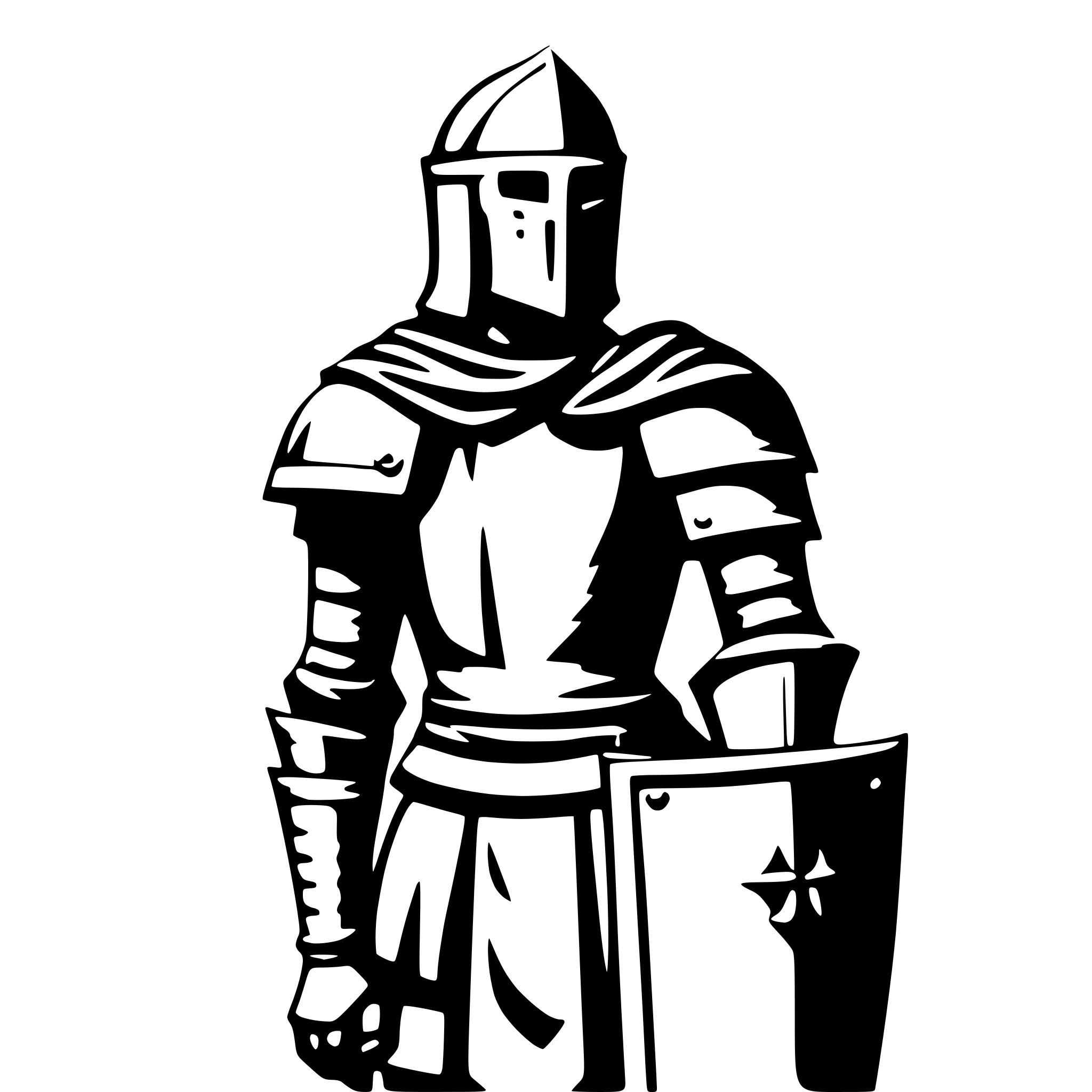 AI-generated SVG of a crusader knight, side view, epic