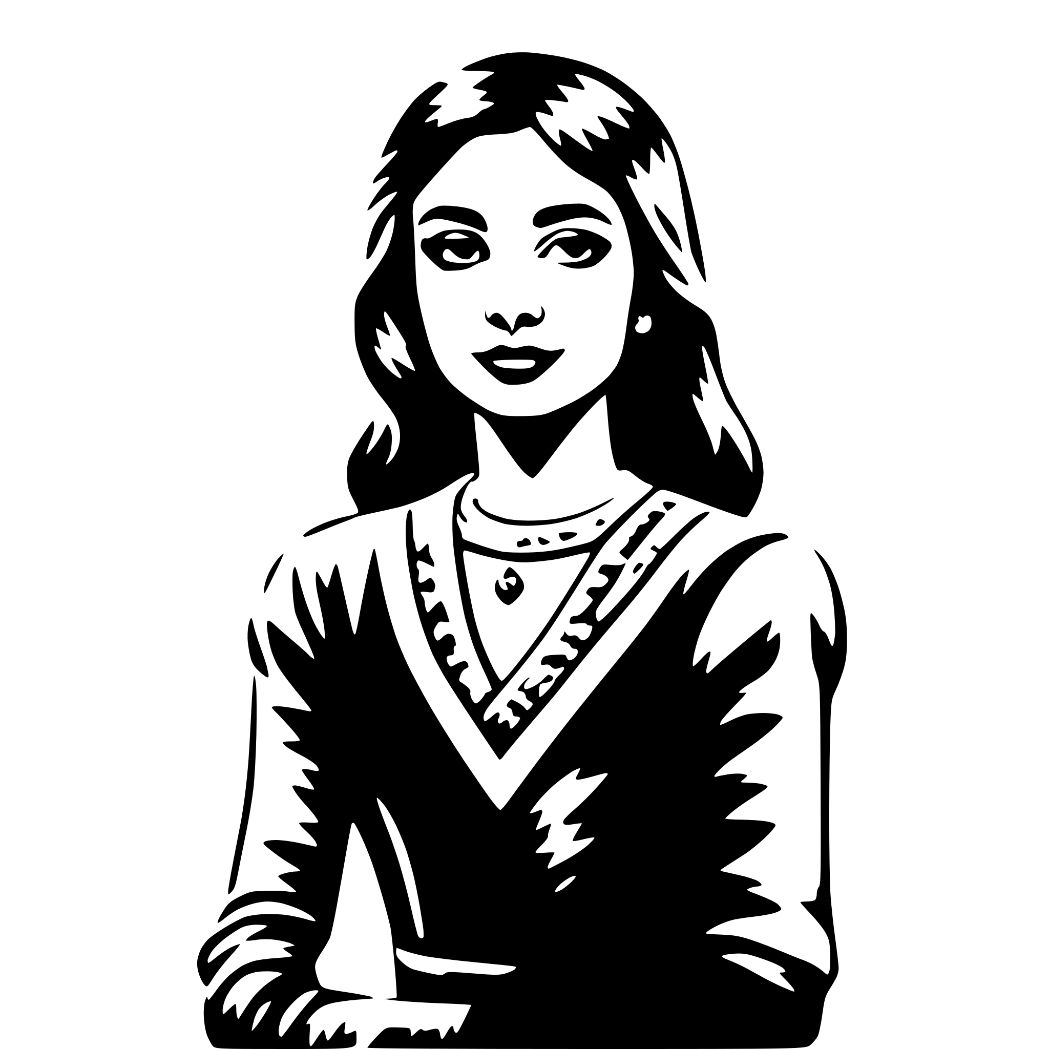 AI-generated SVG of a девушка улибается