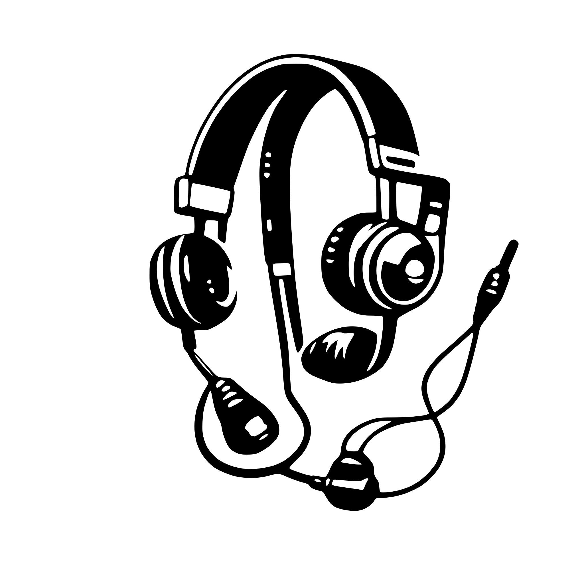 AI-generated SVG of 'vintage earphones'