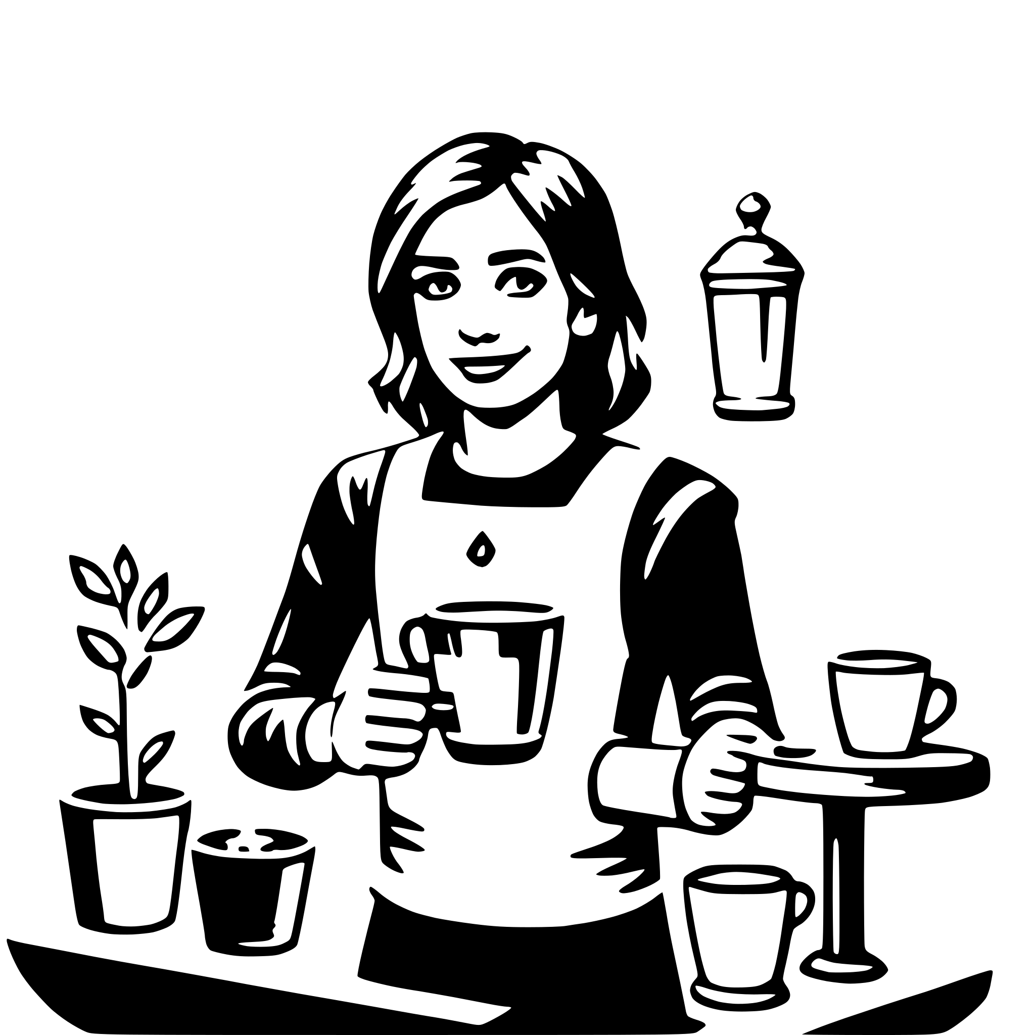 AI-generated SVG of a barista