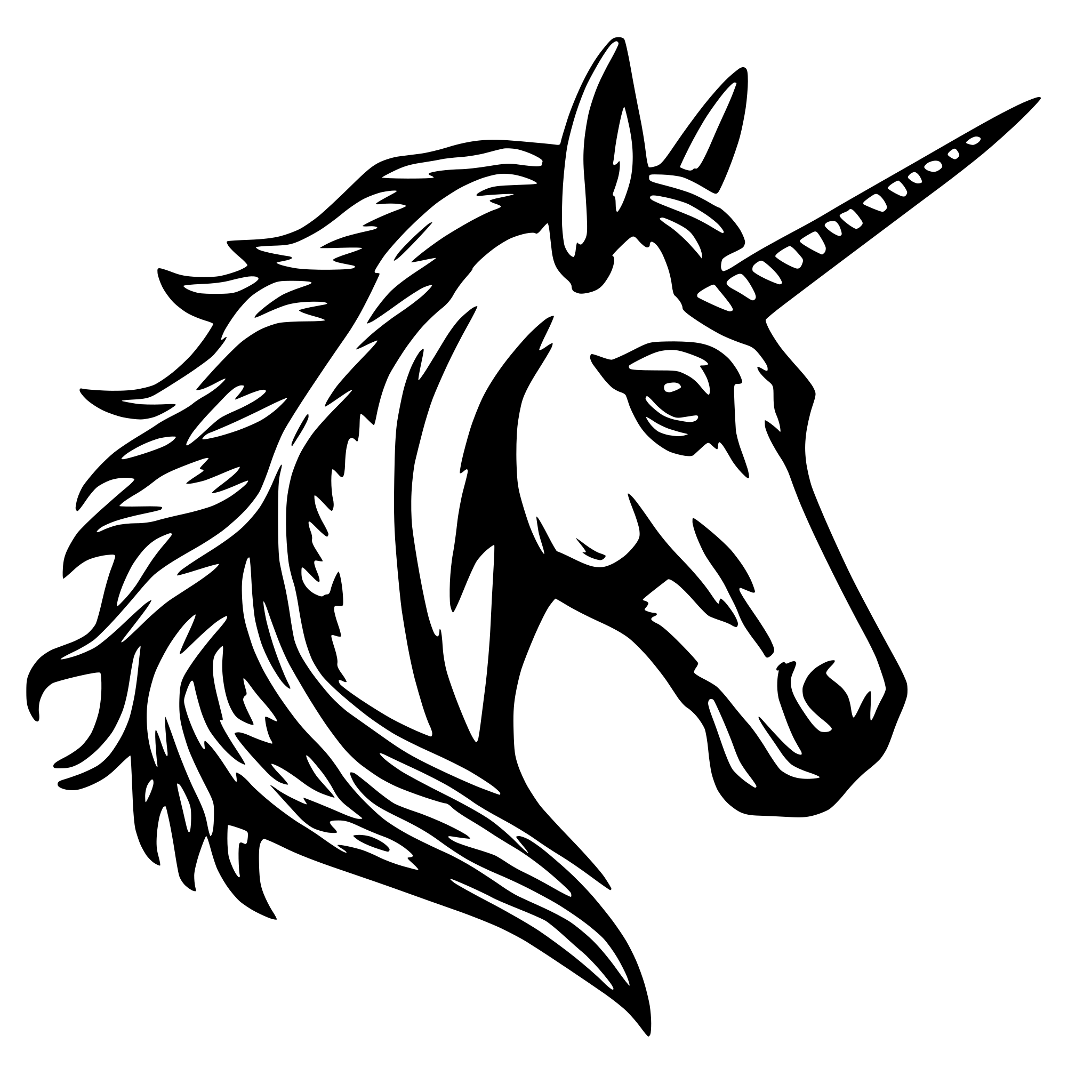 AI-generated SVG of a einhorn