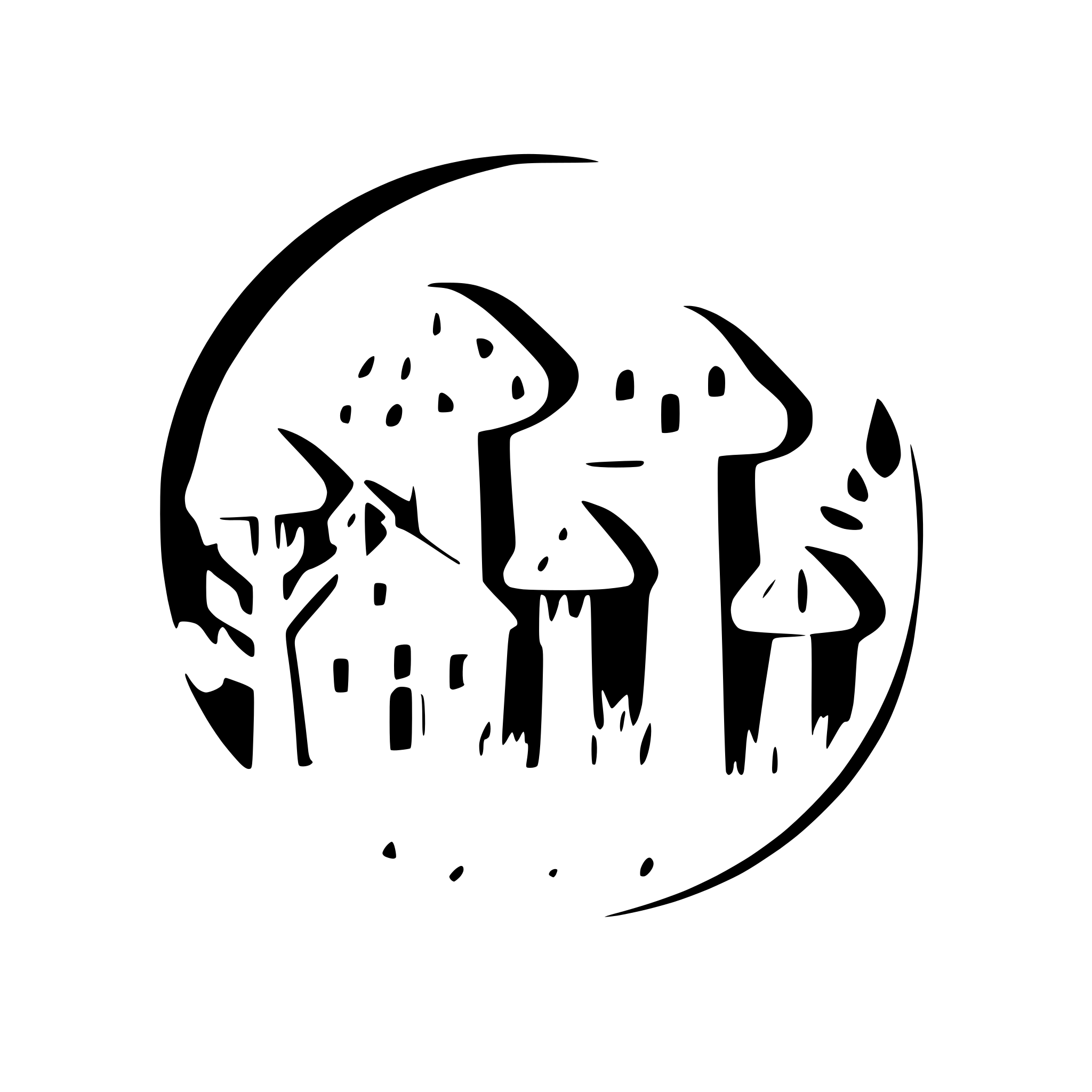 AI-generated SVG of a mushroom houses in a forest
