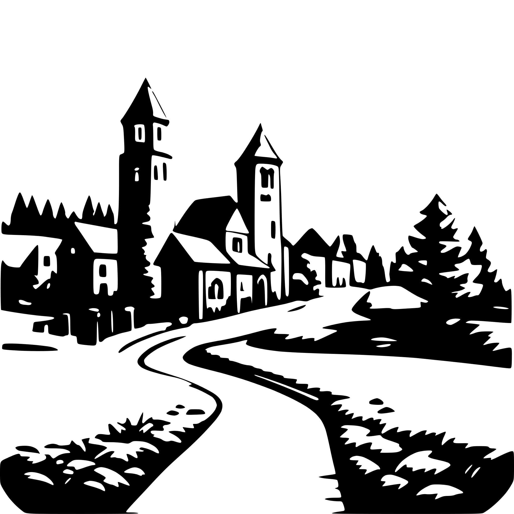 AI-generated SVG of a Valley town