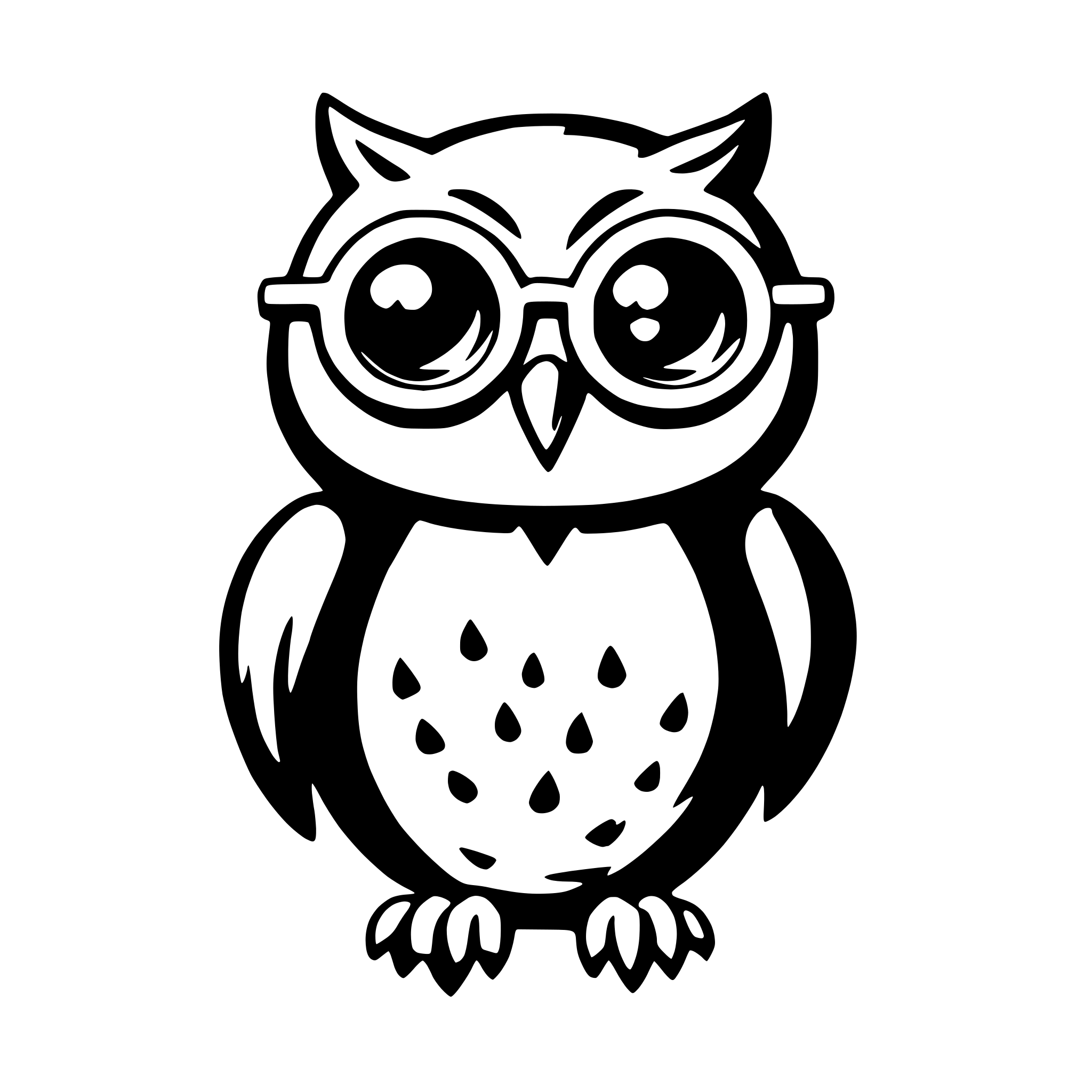 AI-generated SVG of 'owl in glasses'