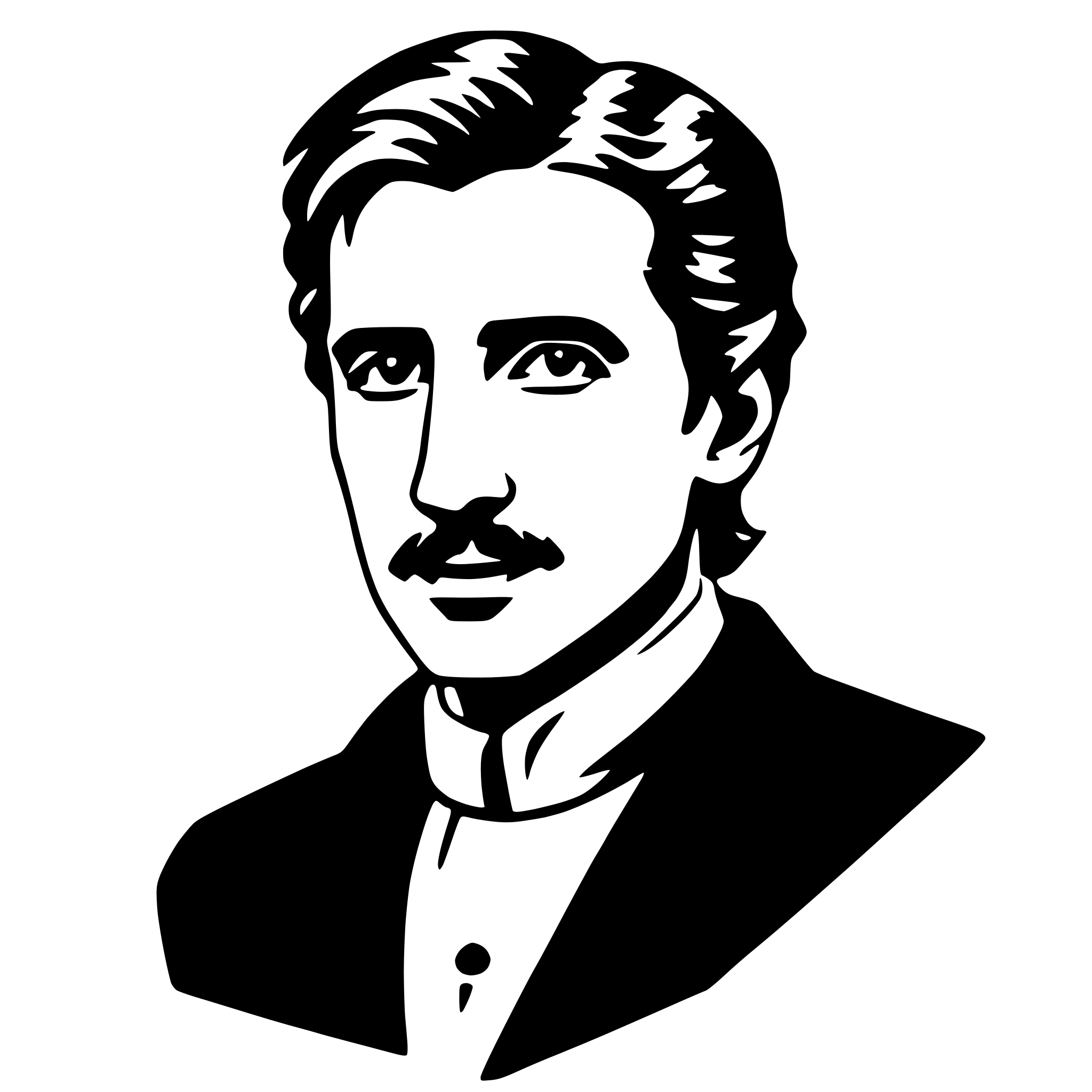 AI-generated SVG of a nikola tesla