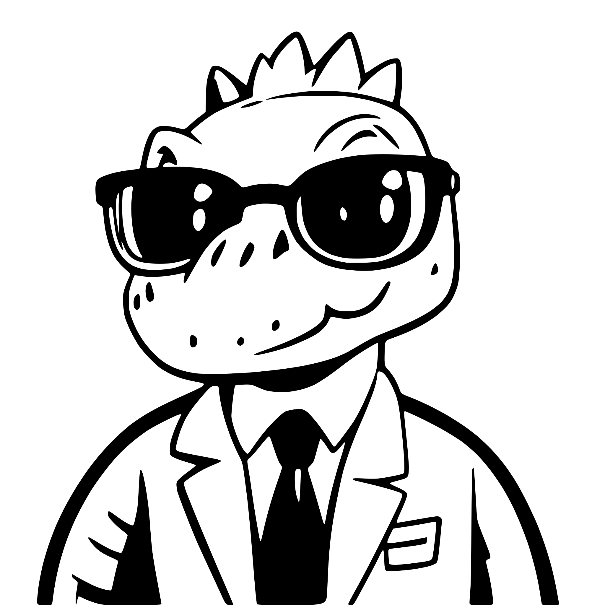 AI-generated SVG of a Cartoon crocodile who look studious with glasses