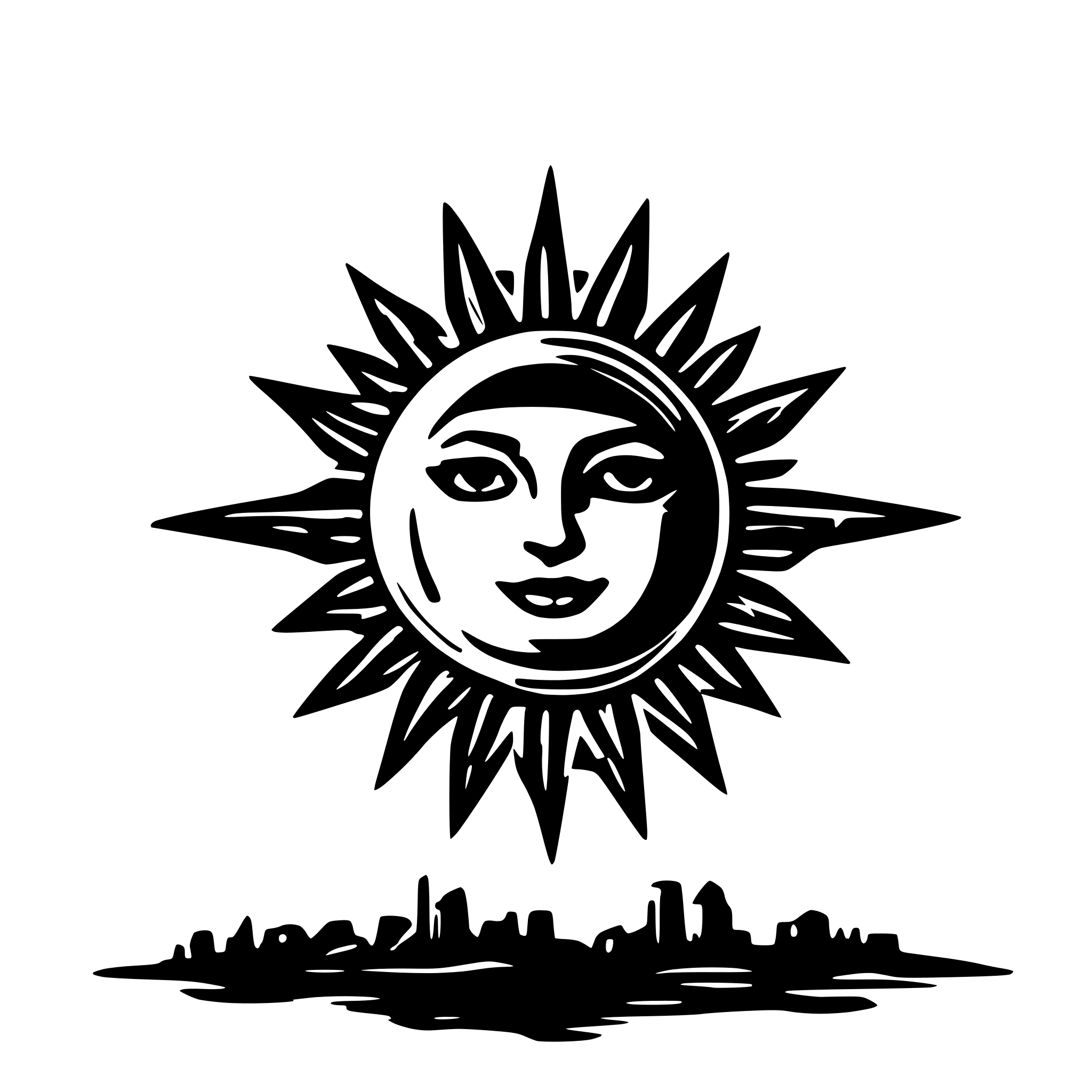 AI-generated SVG of 'sun made from circuit'