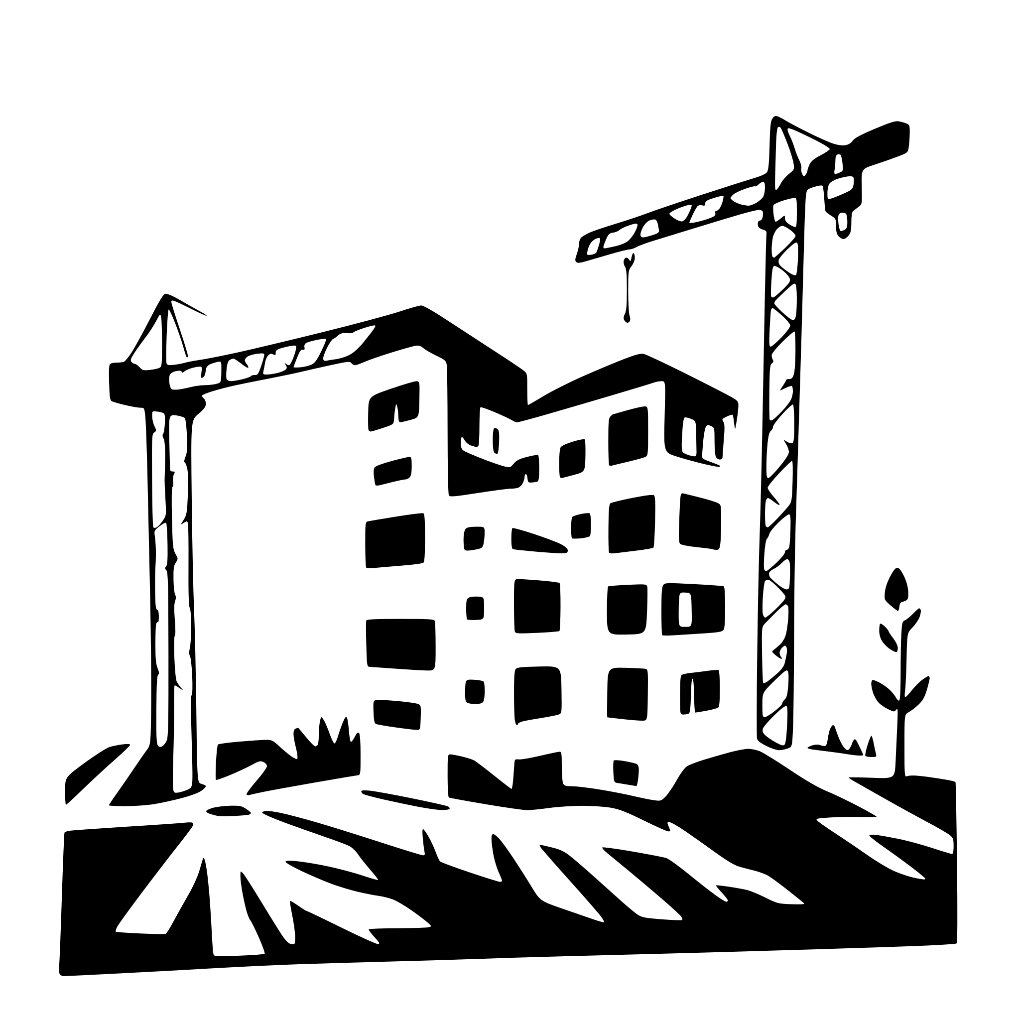 AI-generated SVG of a construction site, minimalistic,