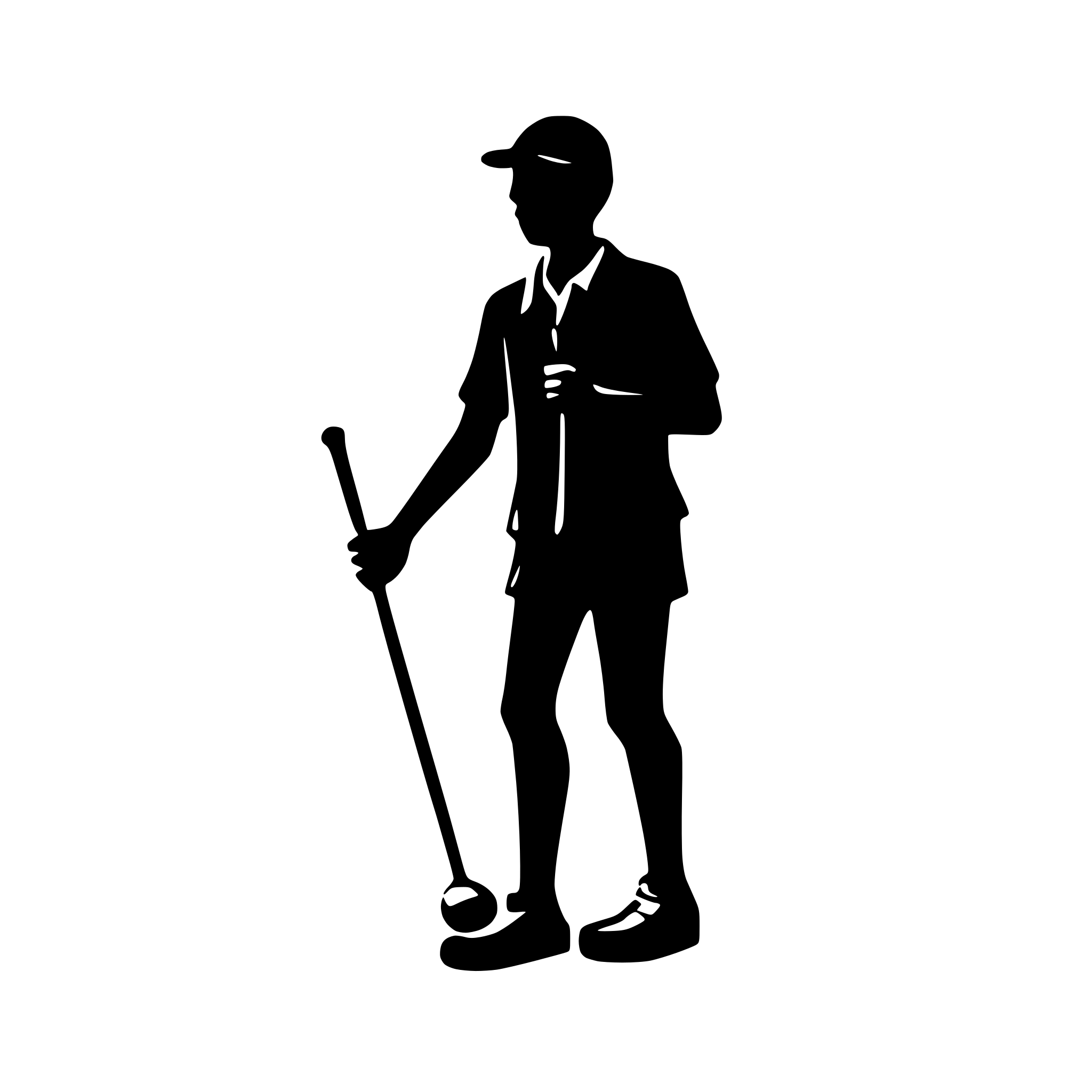 AI-generated SVG of 'a logo portraying Golfathers, wearing a cap or holding a golf club'