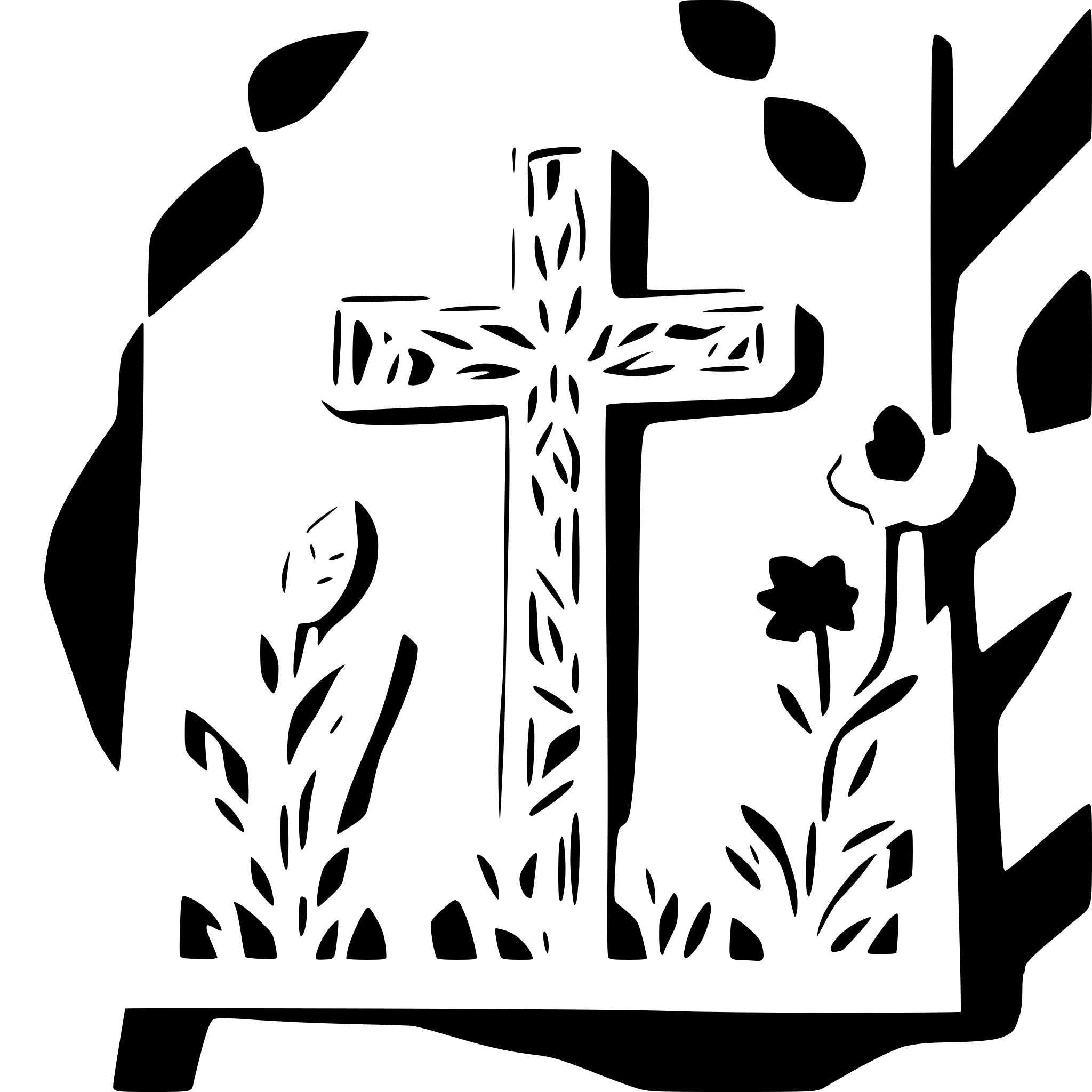 AI-generated SVG of a easter cross and flowers