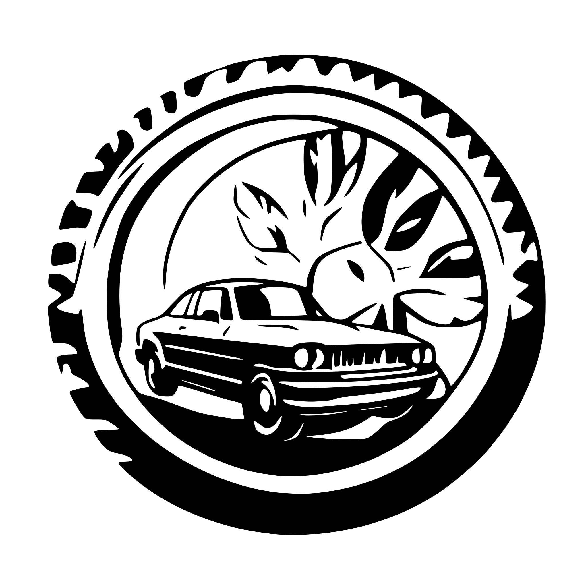 AI-generated SVG of a car wheel