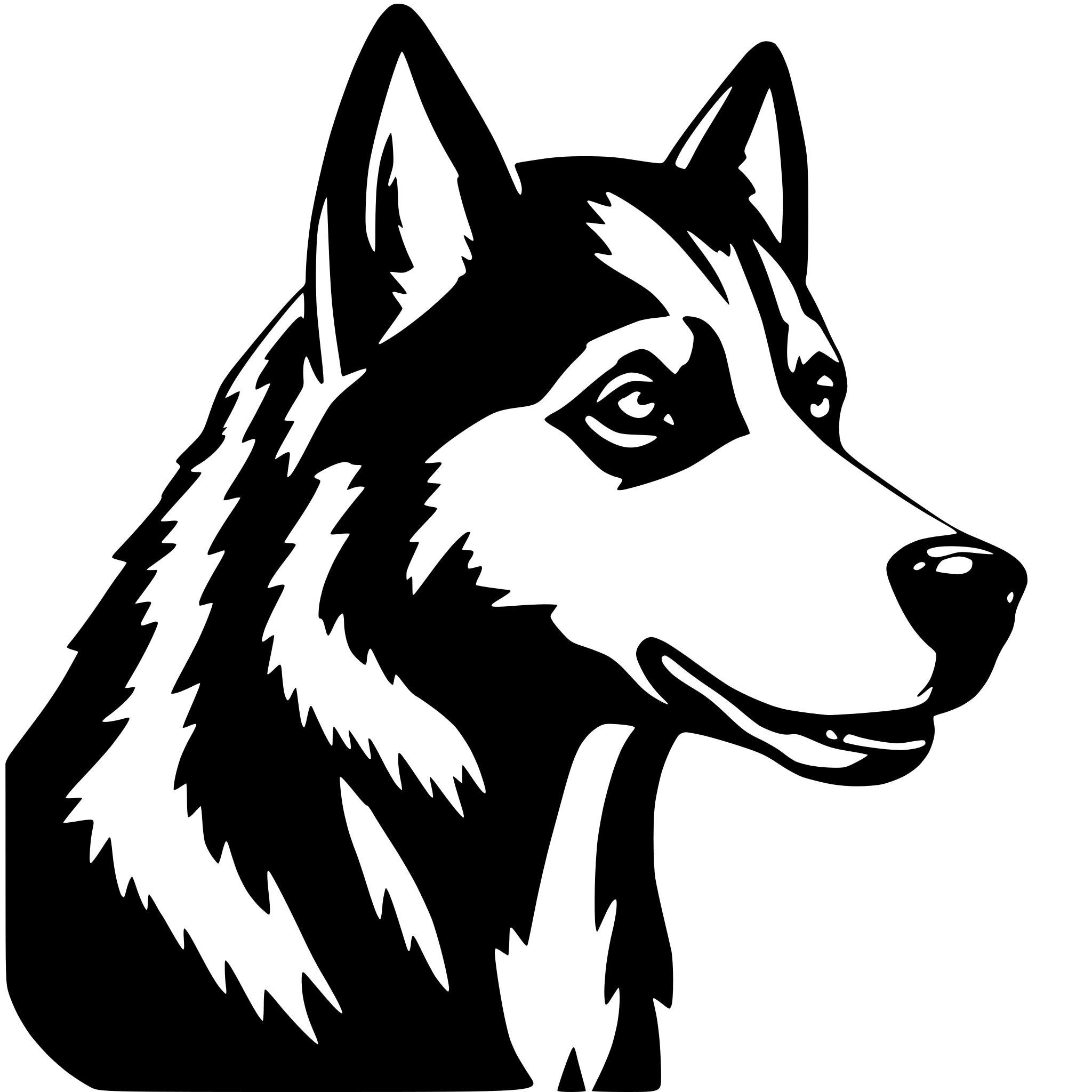 AI-generated SVG of a the cool husky dog