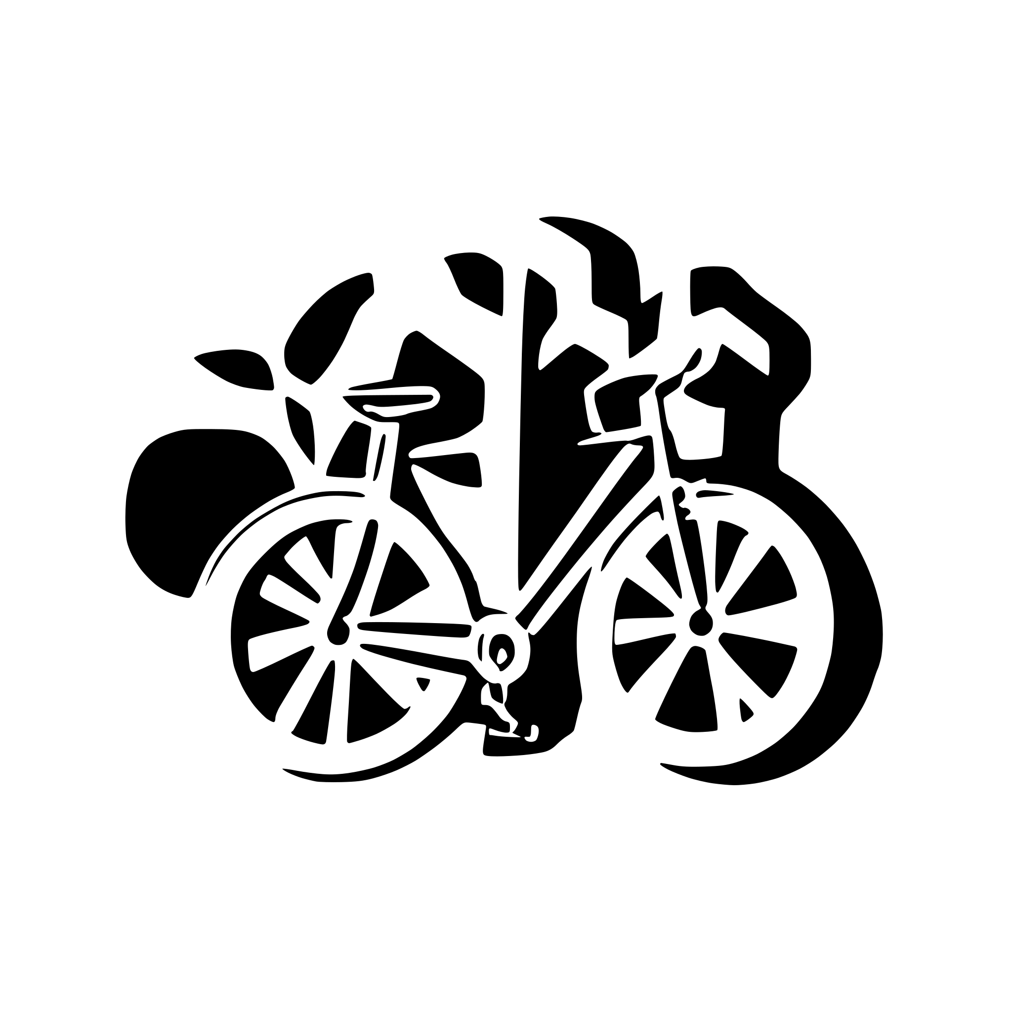 AI-generated SVG of a a bicycle silhouette vector with a white background
