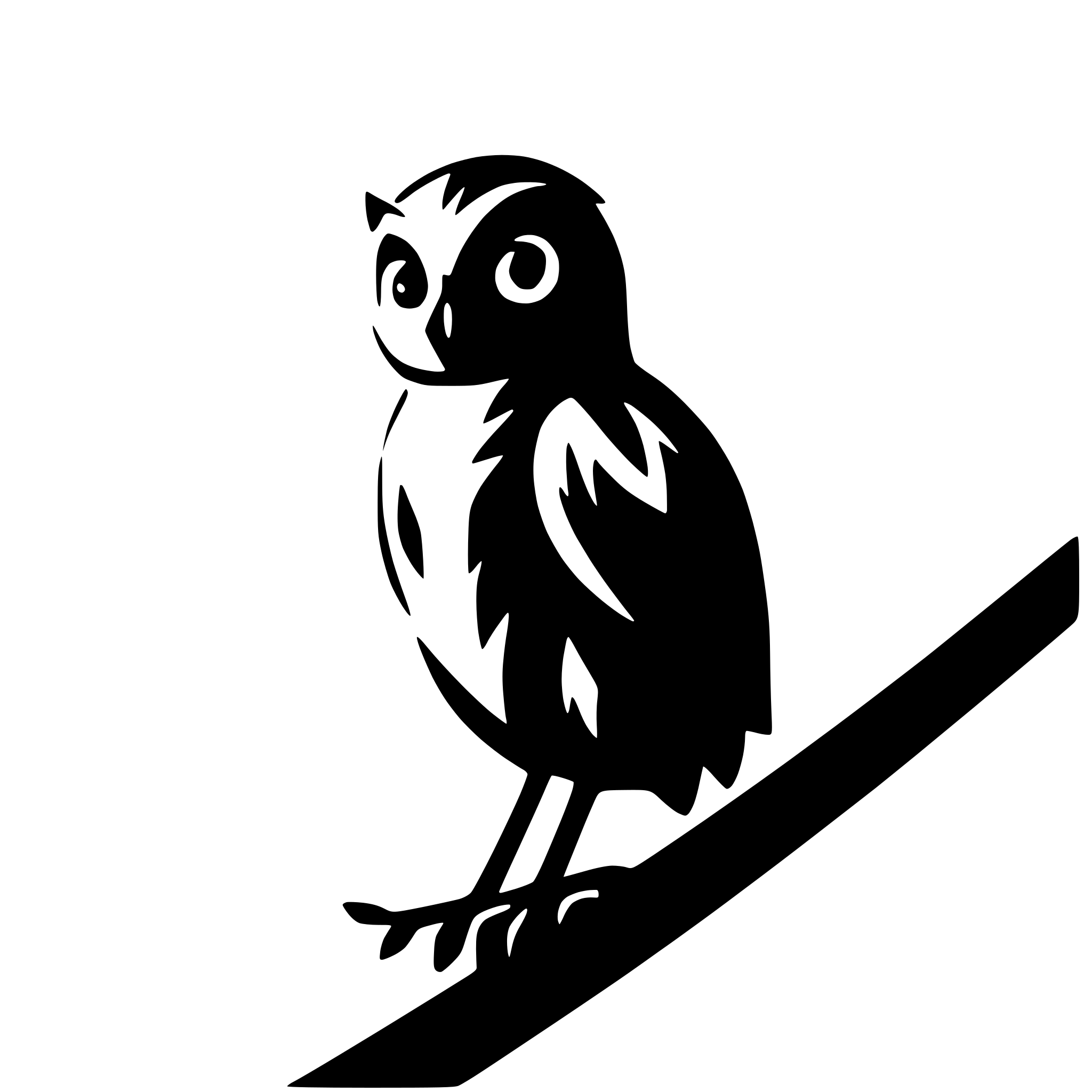 AI-generated SVG of a owl perched on a branch