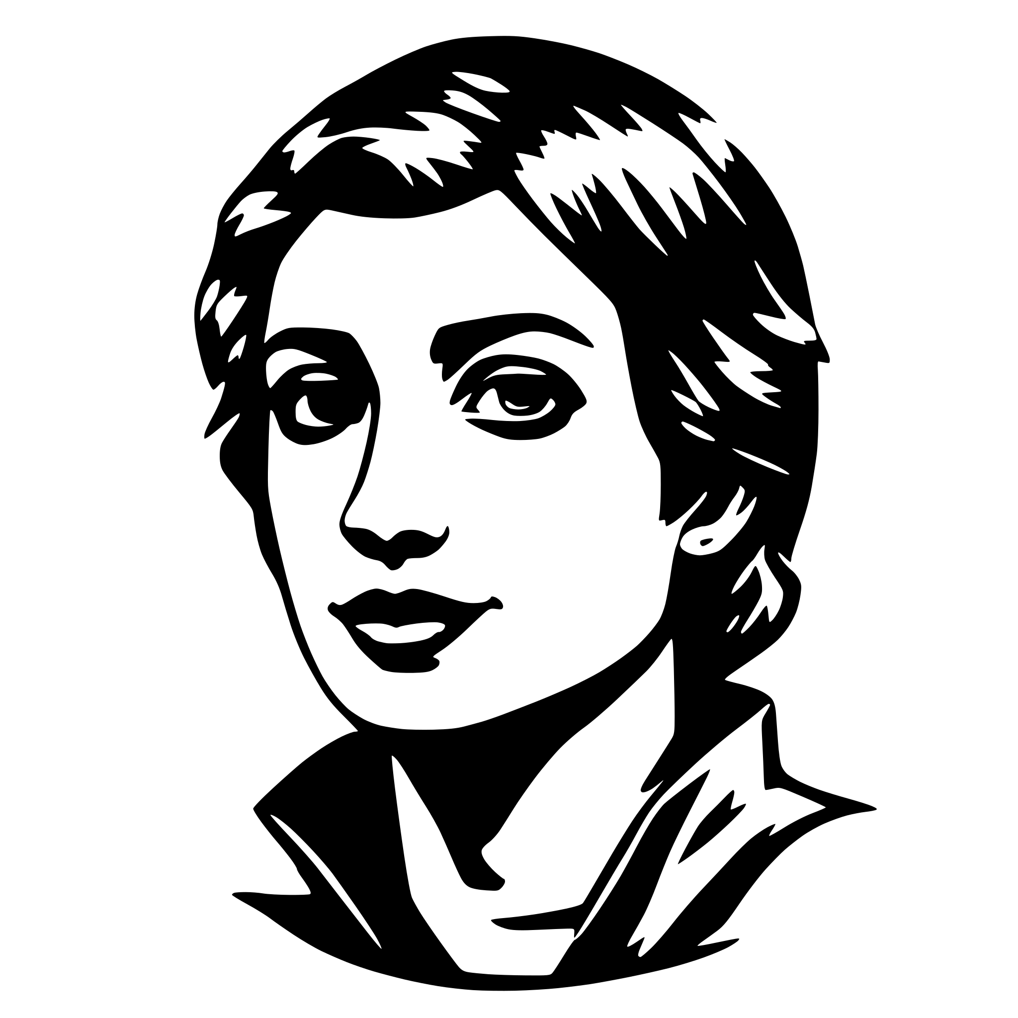 AI-generated SVG of a Person, upper half