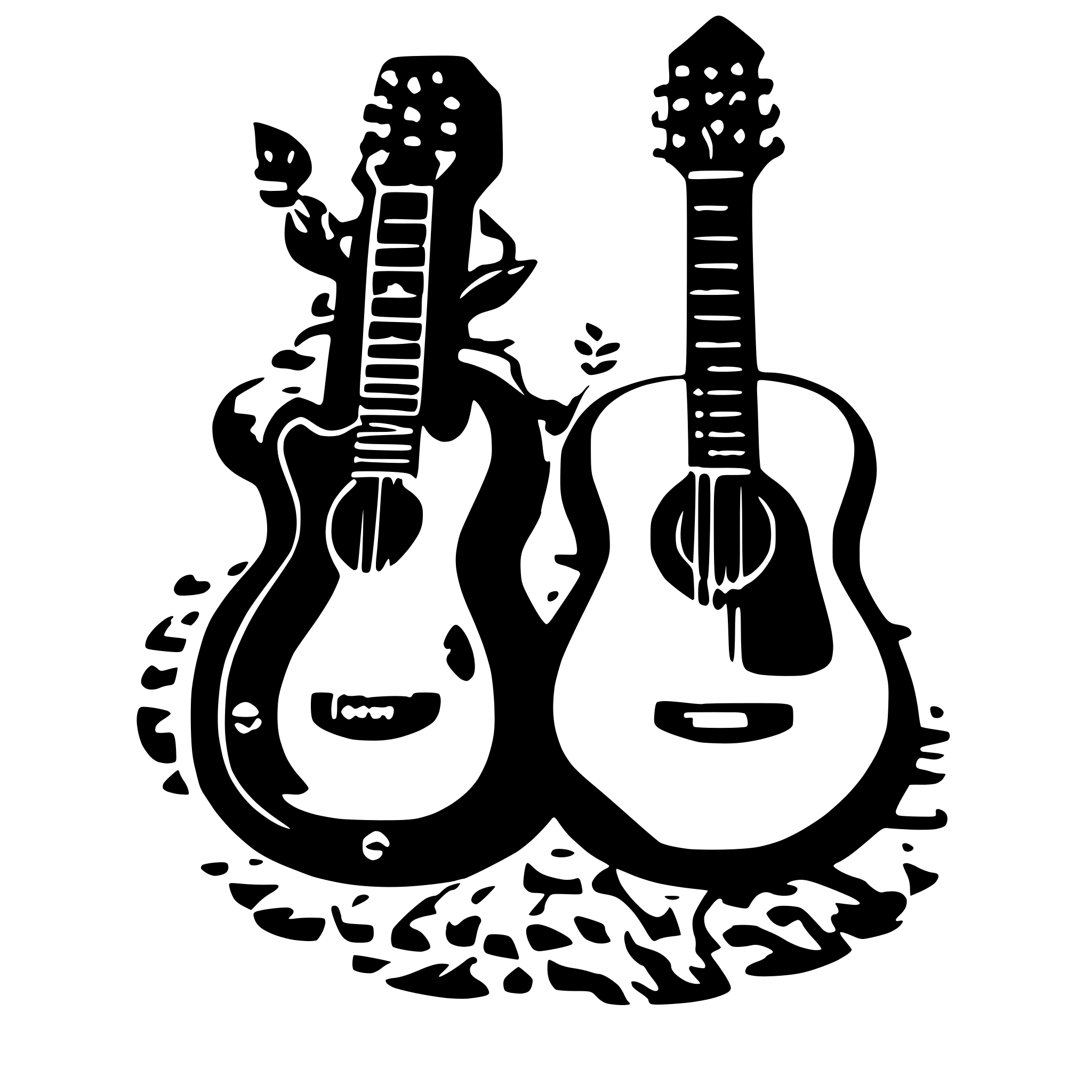 AI-generated SVG of a Stencil guitar
