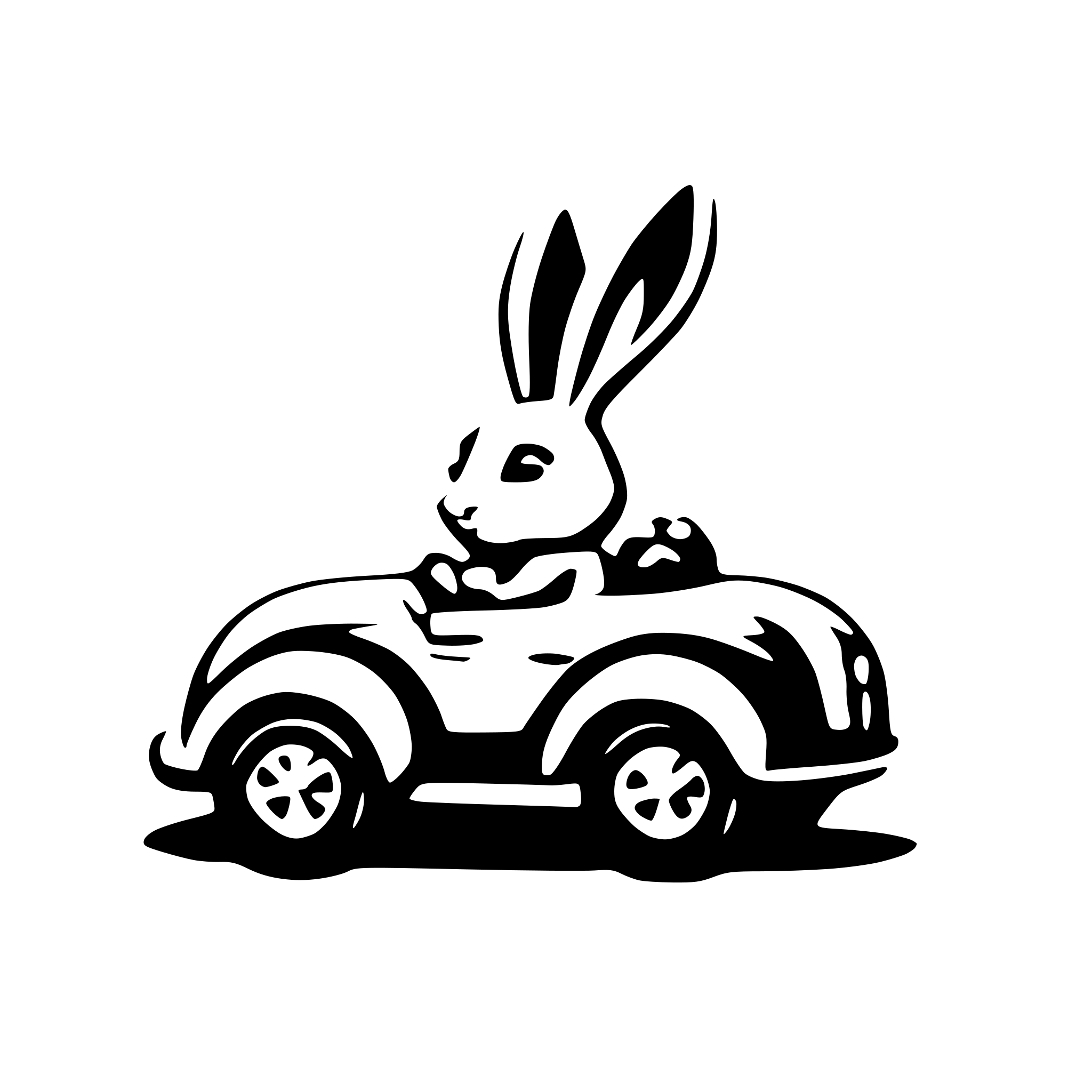 AI-generated SVG of a Cute bunny driving carrot car