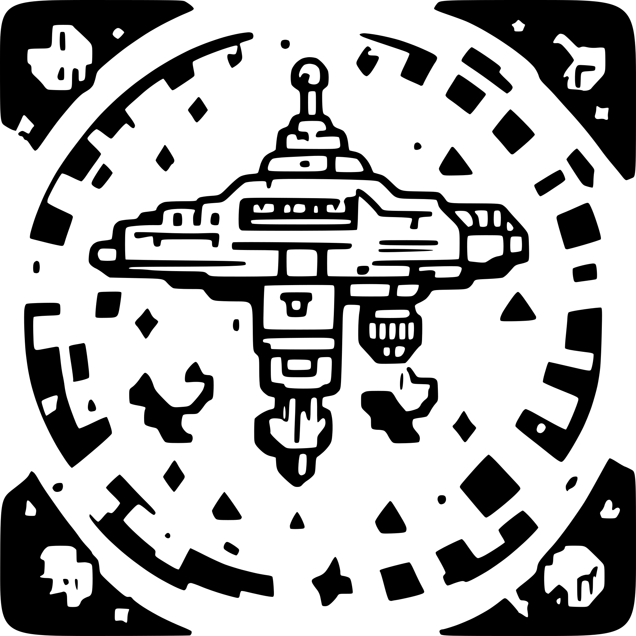 AI-generated SVG of a space invaders style space ship evil, pixel style, overhead view 50x50 size yellow, red