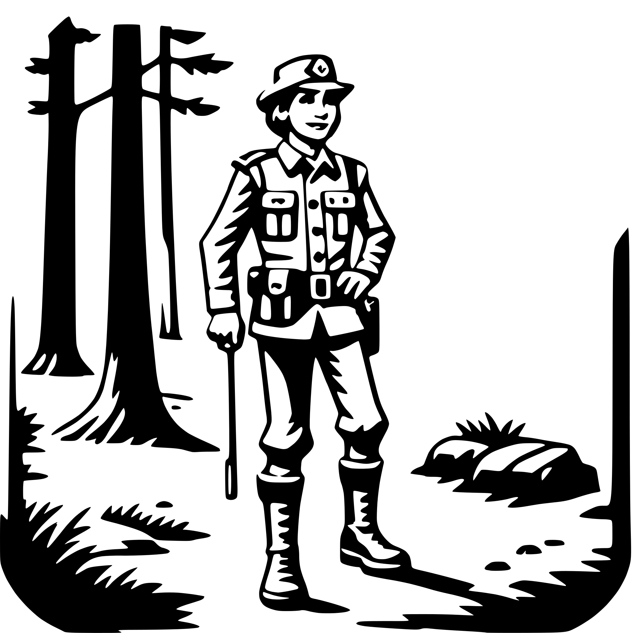 AI-generated SVG of a forest ranger patrol