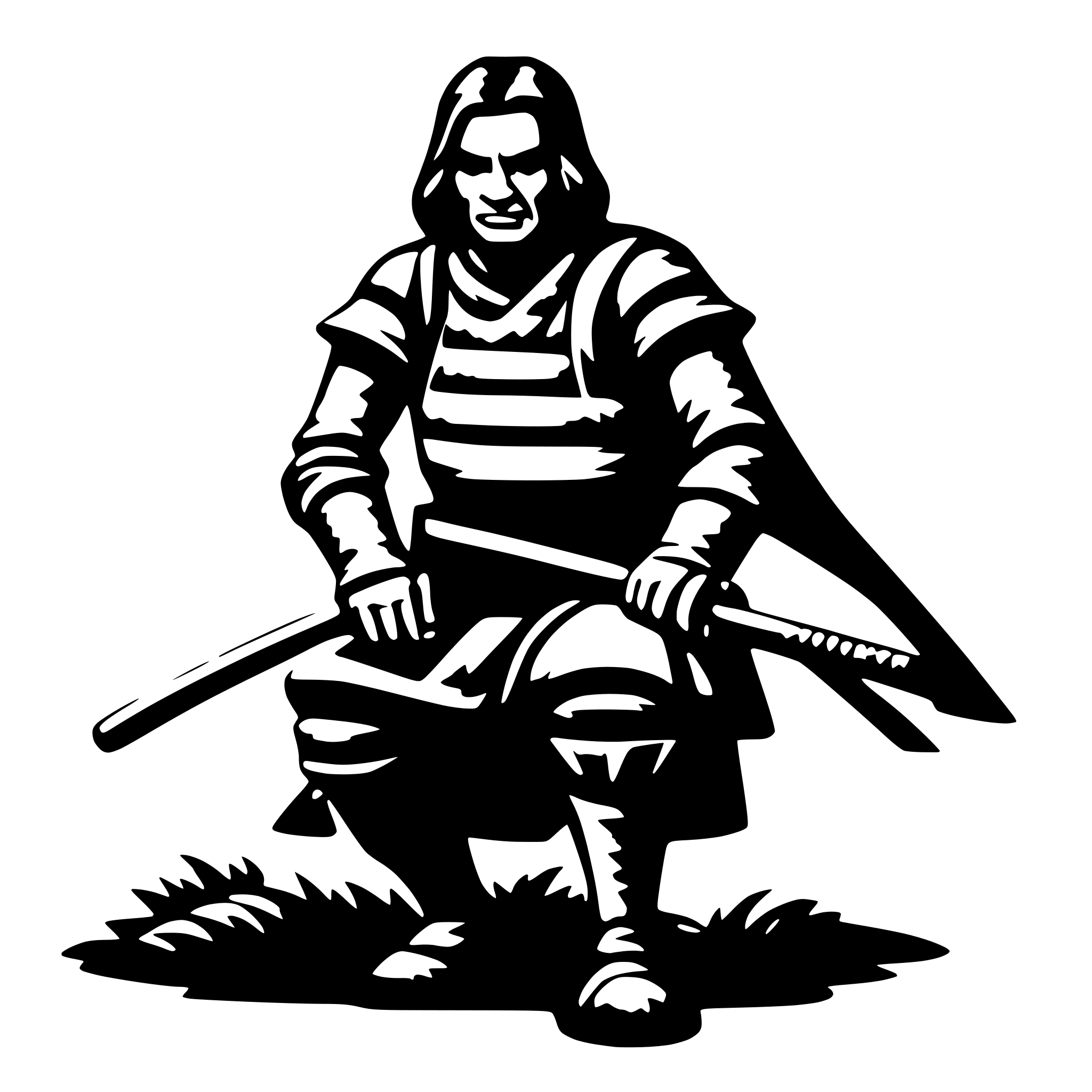 AI-generated SVG of a old samurai