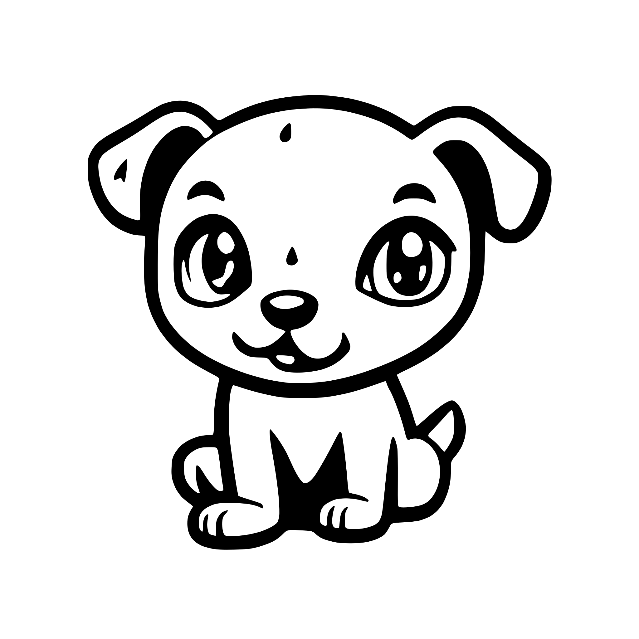 AI-generated SVG of a draw a dog with big sweetie eyes