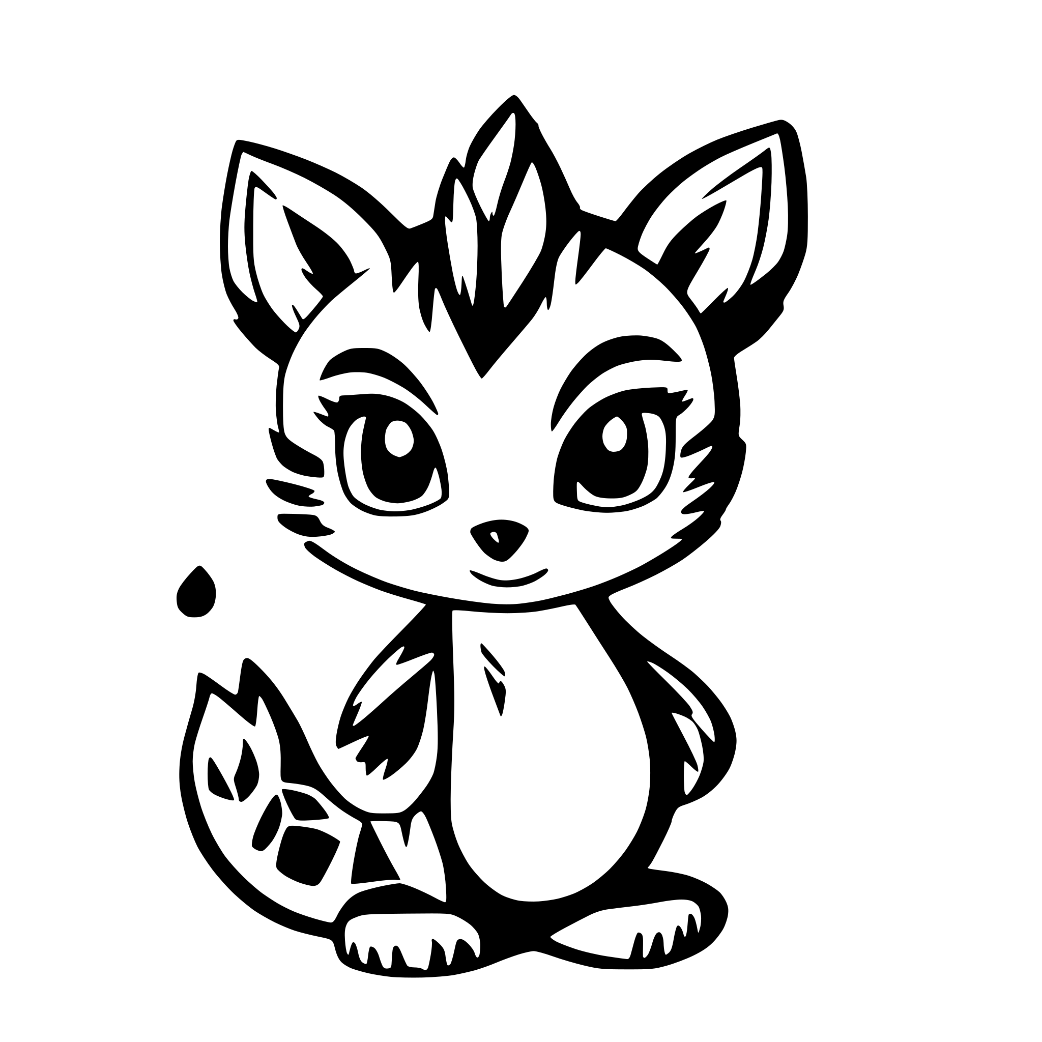 AI-generated SVG of a a cute phoenix-raccoon character. The raccoon is fully orange with a milk-white heart-shaped spot on its chest and glowing fiery patterns on its tail and wings. The style is semi-realistic and detailed, with soft shading, highlights, and glowing flame effects. Bright, warm color palette with a focus on fiery and magical elements.