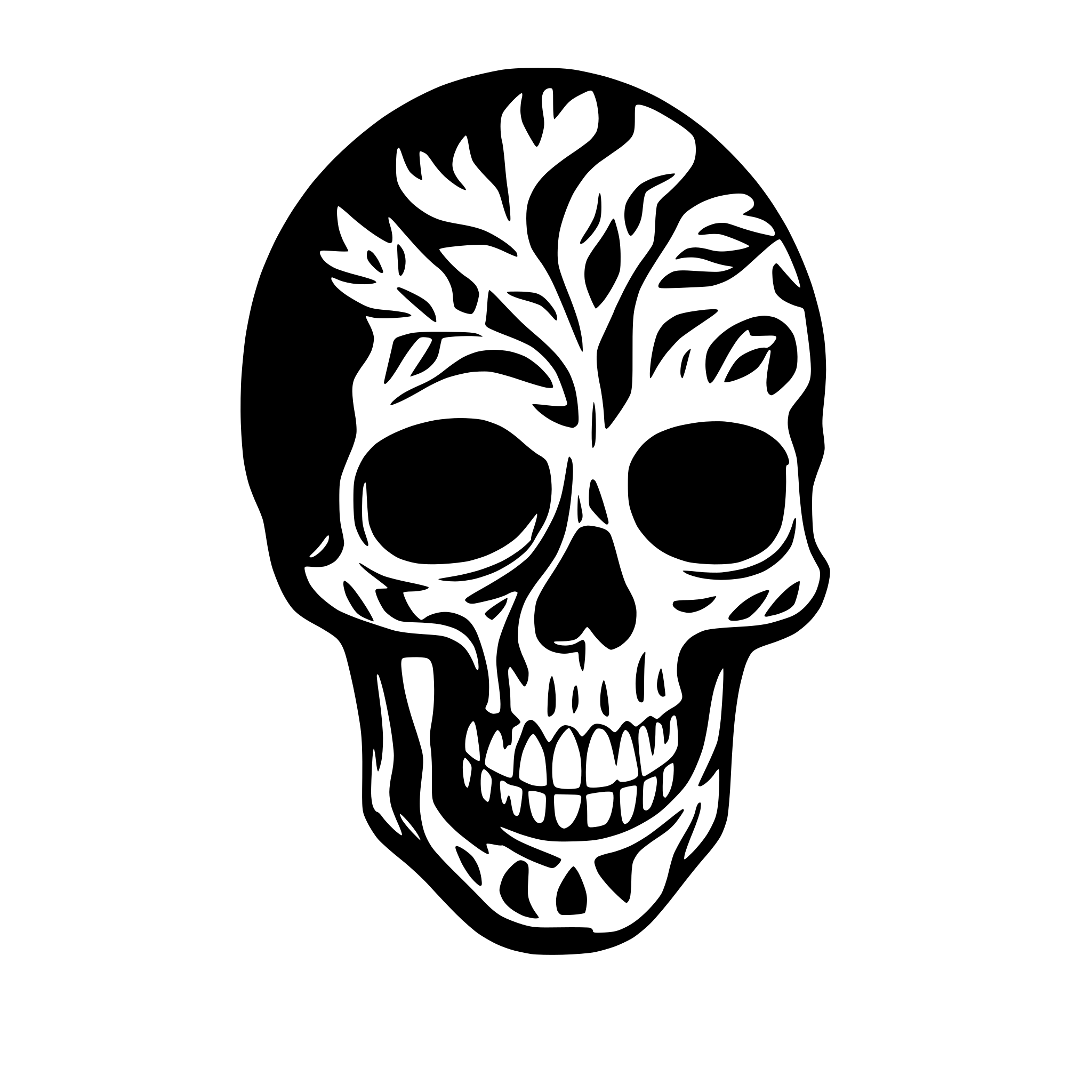 AI-generated SVG of a skull