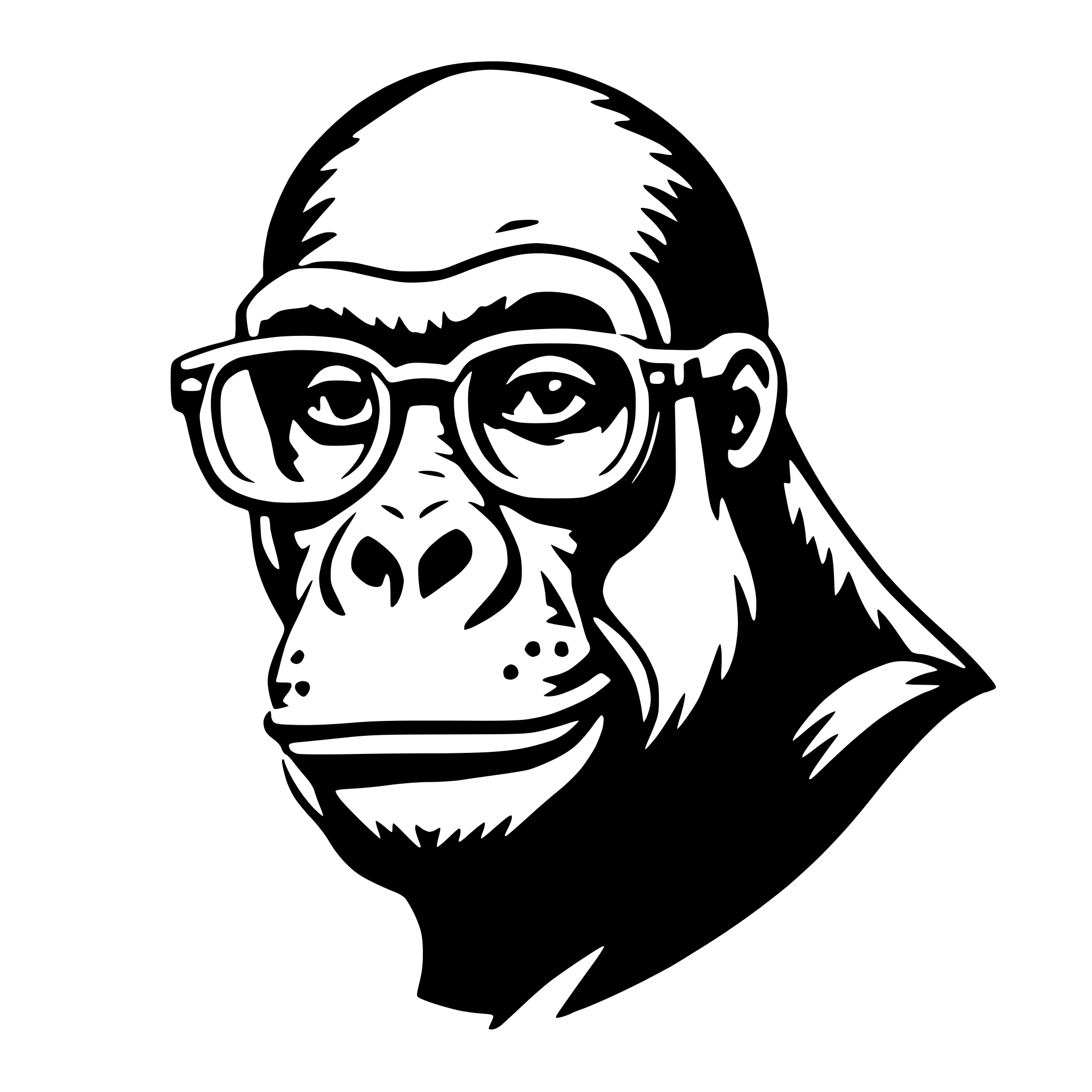 AI-generated SVG of 'gorilla with glasses'