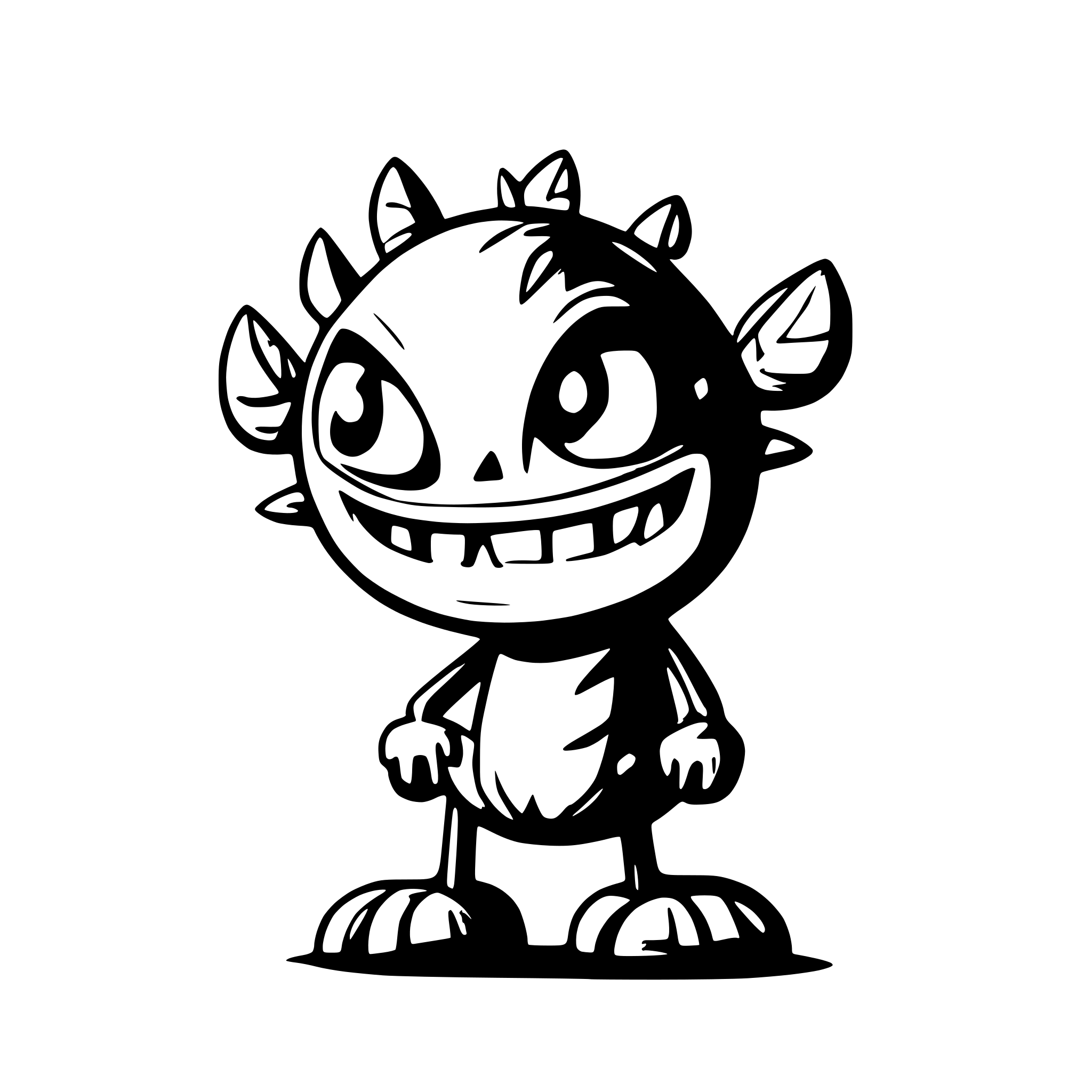 AI-generated SVG of a monster with long tongue licking its feet. its a logo for an application AI-generated SVG of a monster with long tongue licking its feet. its a logo for an application