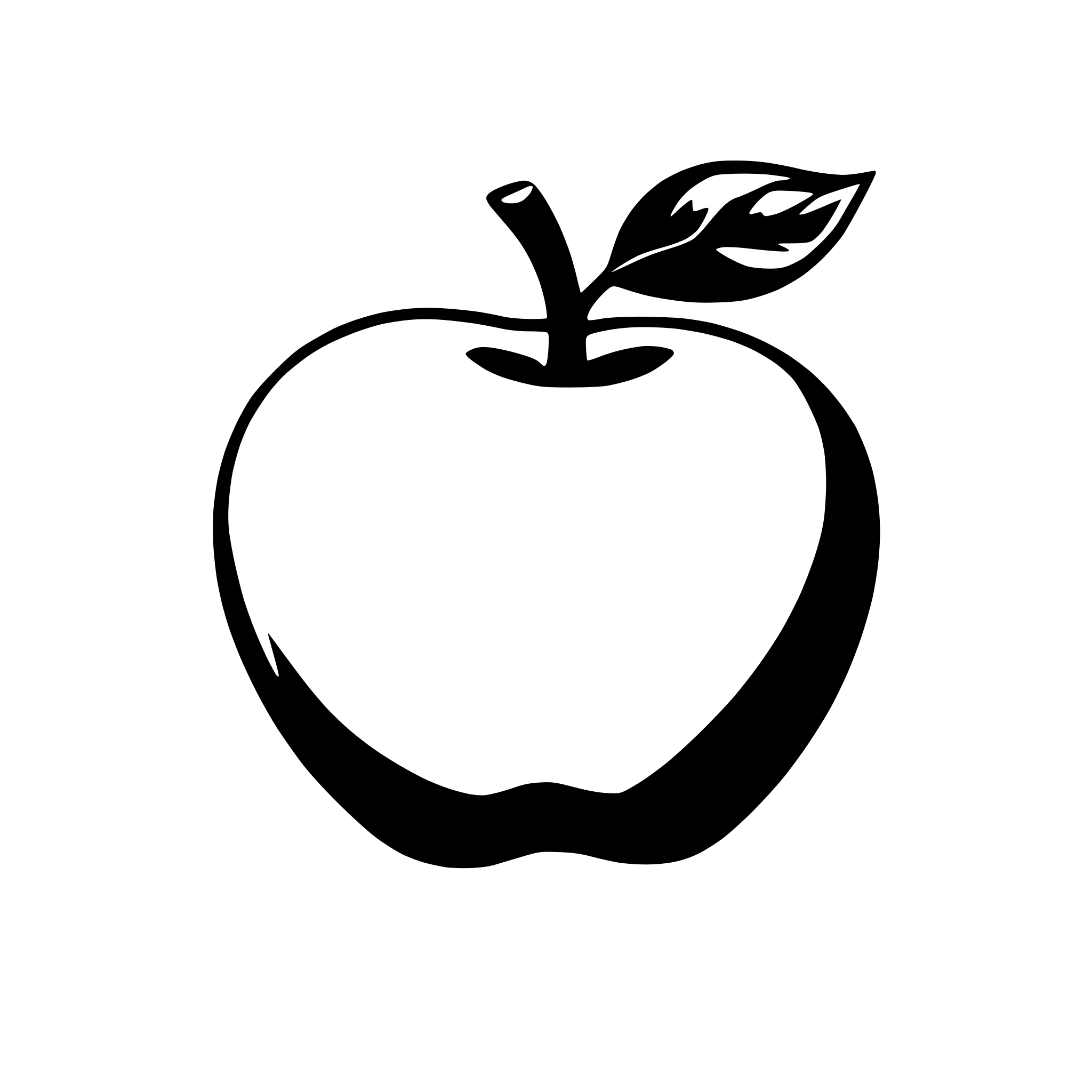 AI-generated SVG of a outlines of an apple, simple thin lines