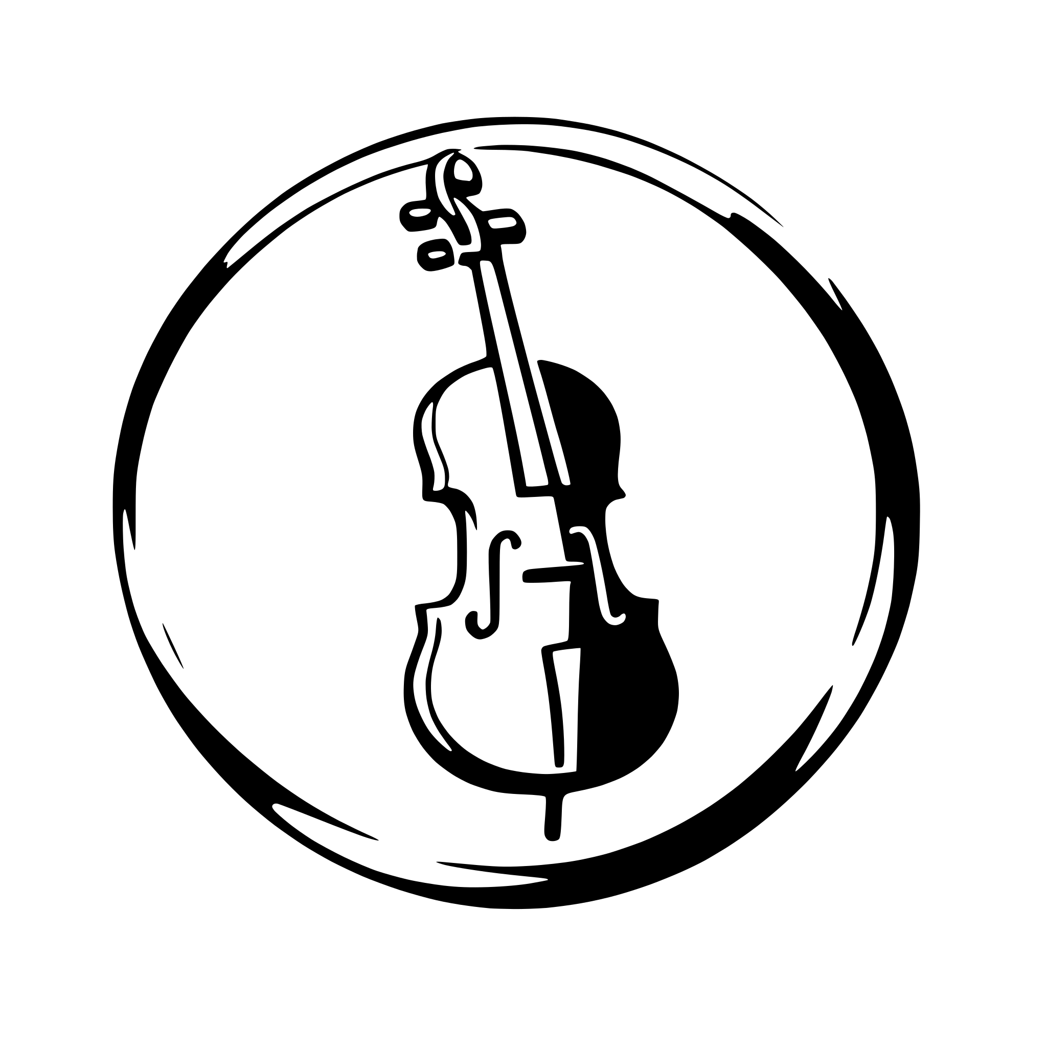 AI-generated SVG of a minimalist violin with bow