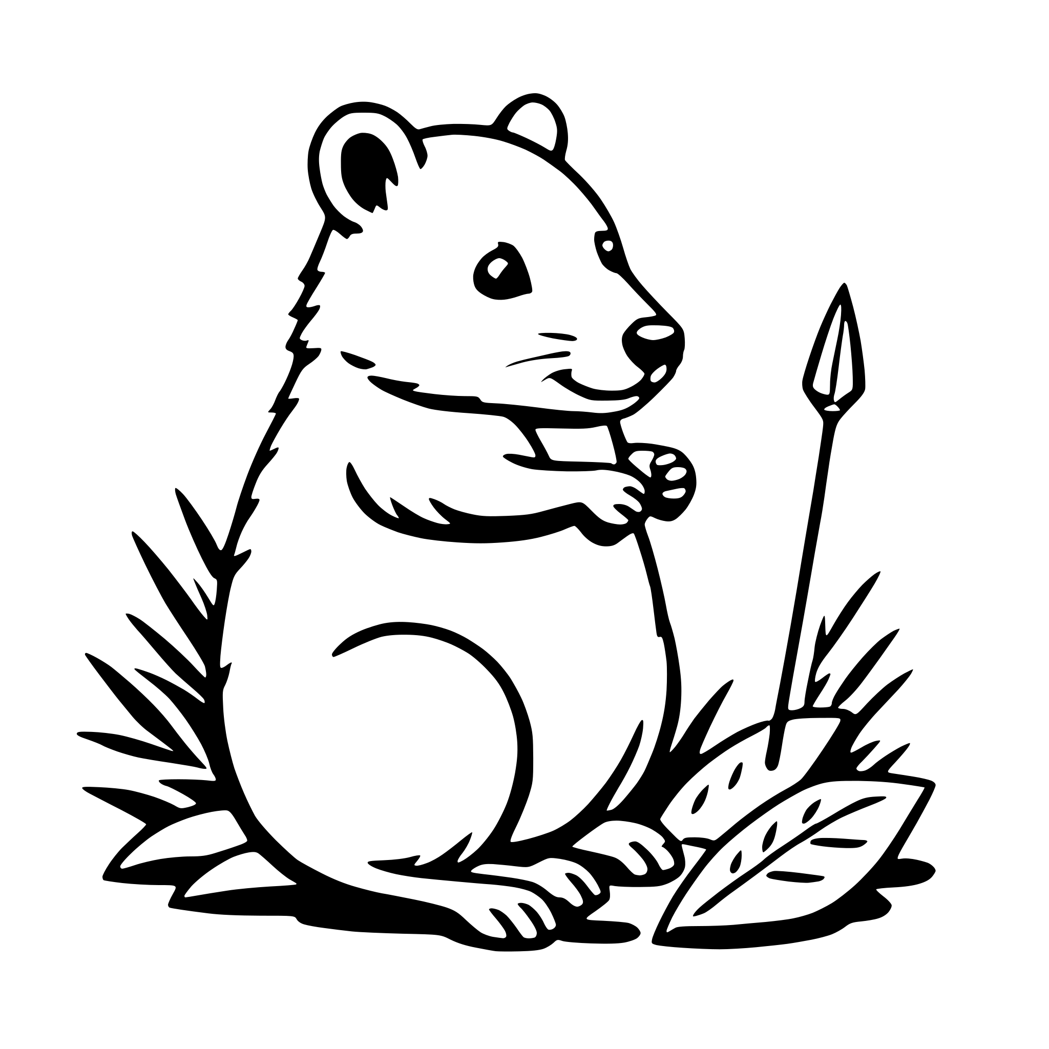 AI-generated SVG of 'quokka with quill'