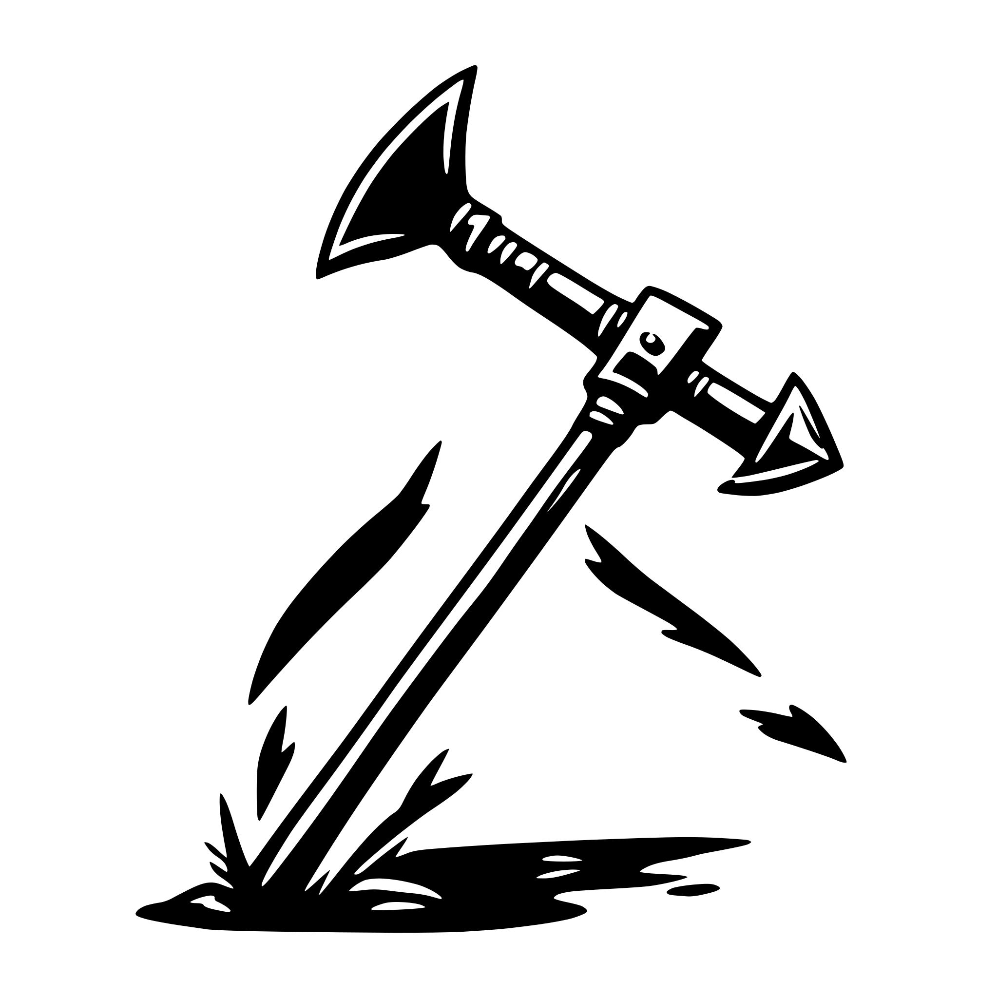AI-generated SVG of a draw a minimalistic pickaxe