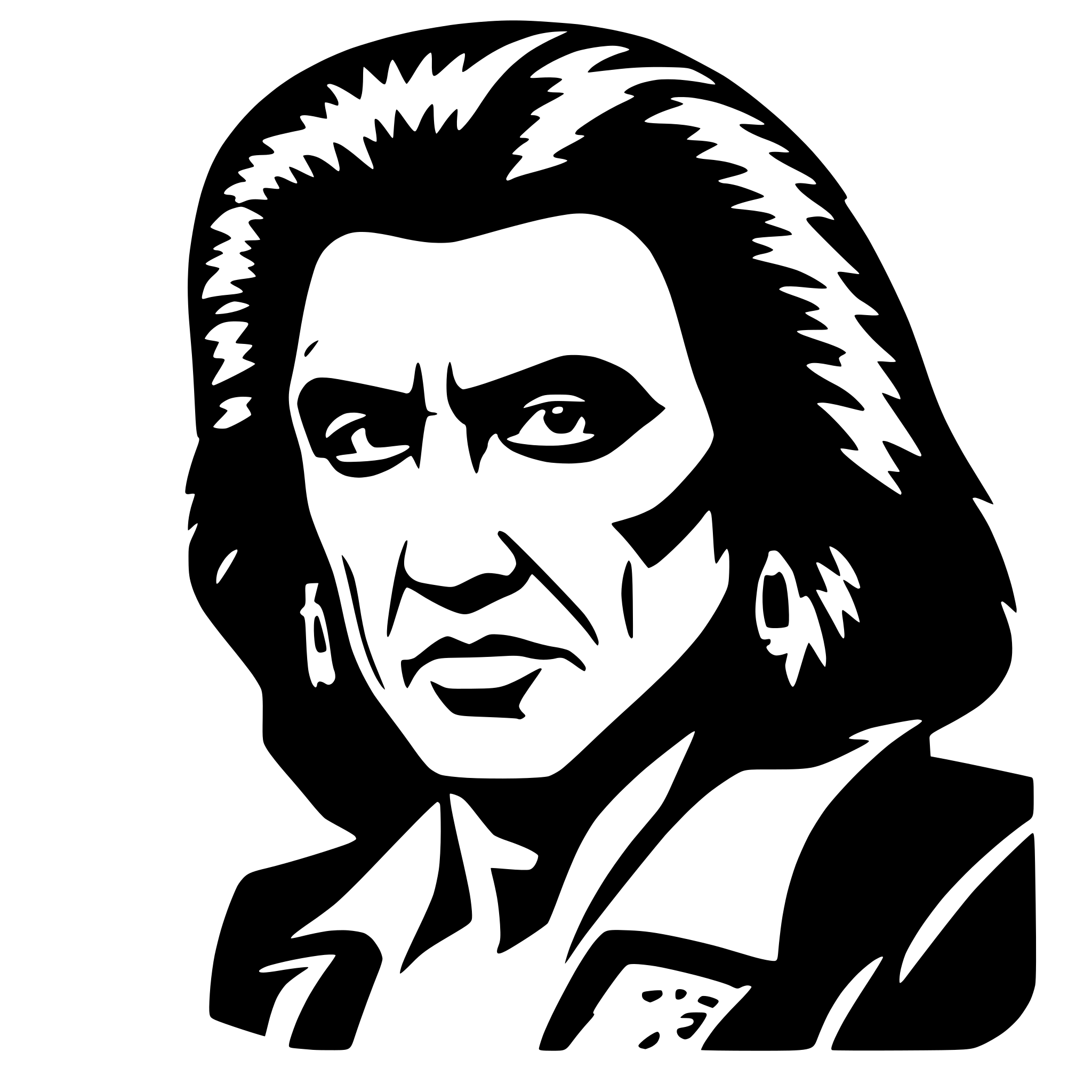 AI-generated SVG of 'Gene Simmons'