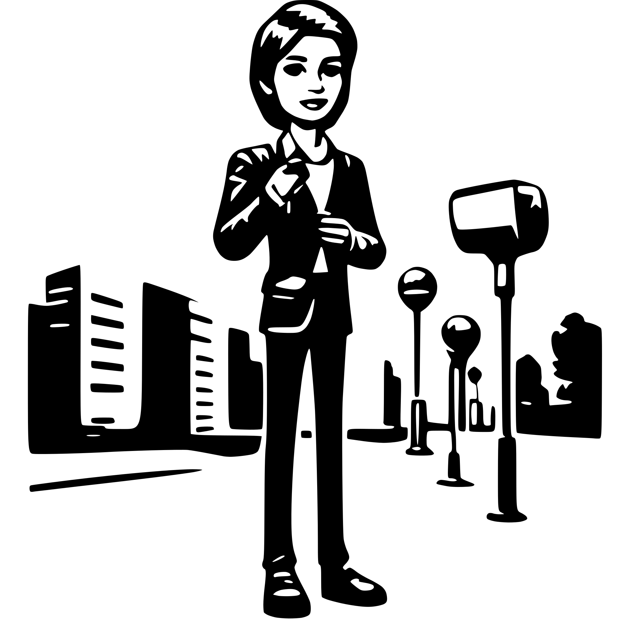 AI-generated SVG of a news reporter