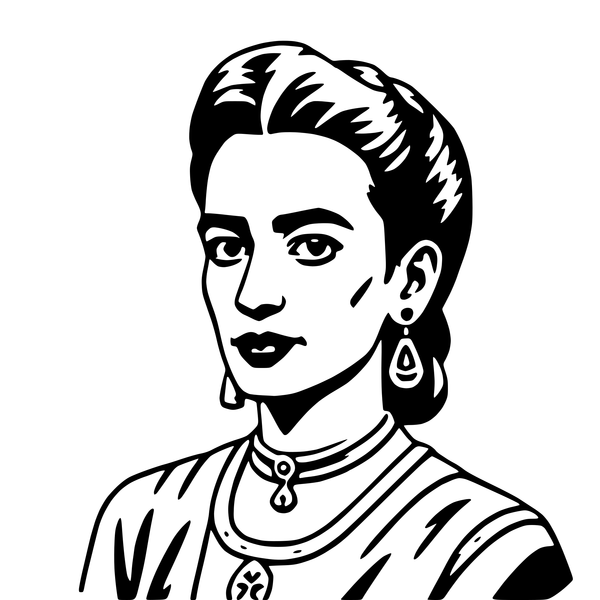 AI-generated SVG of a frida kahlo