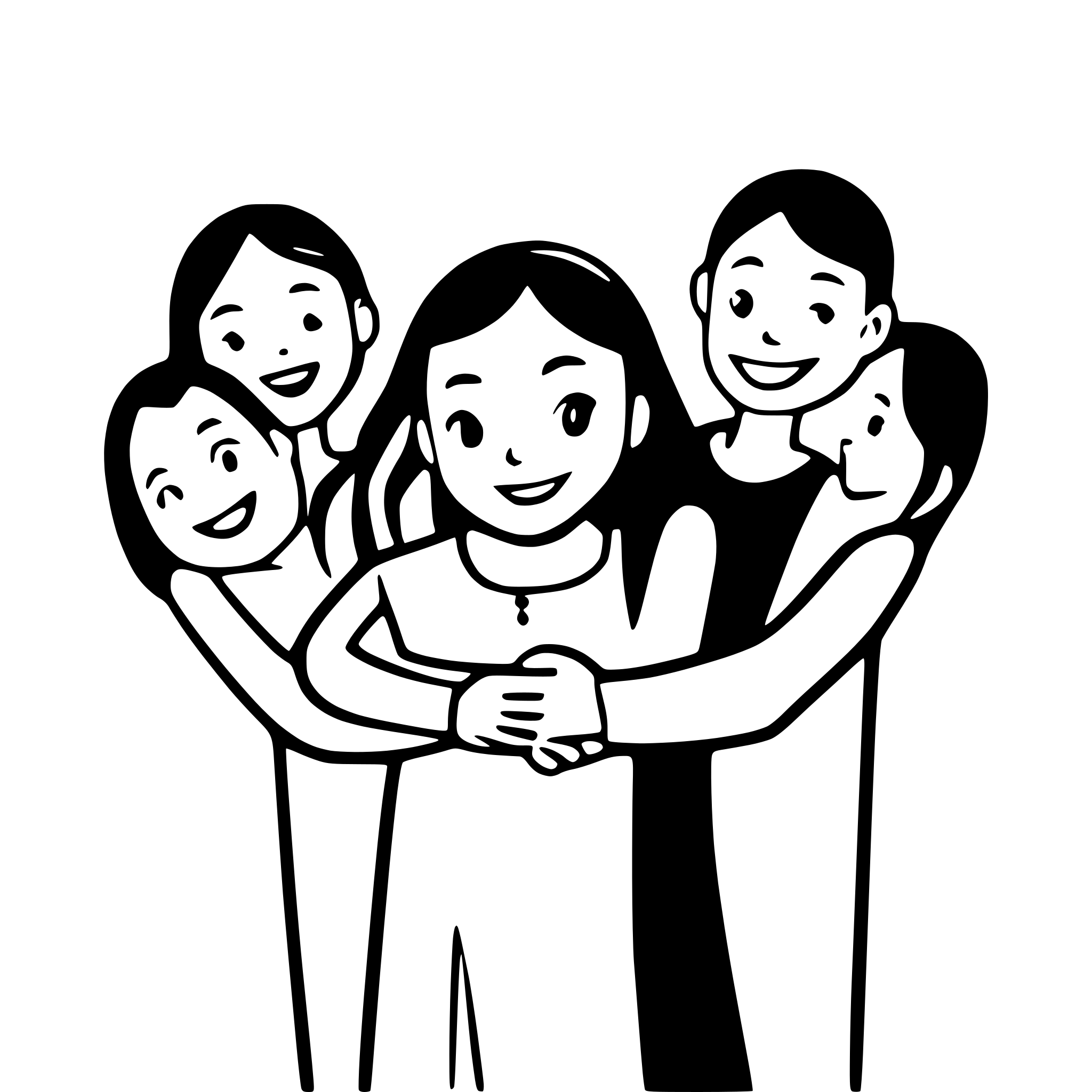 AI-generated SVG of 'educator with  8 children holding hands'