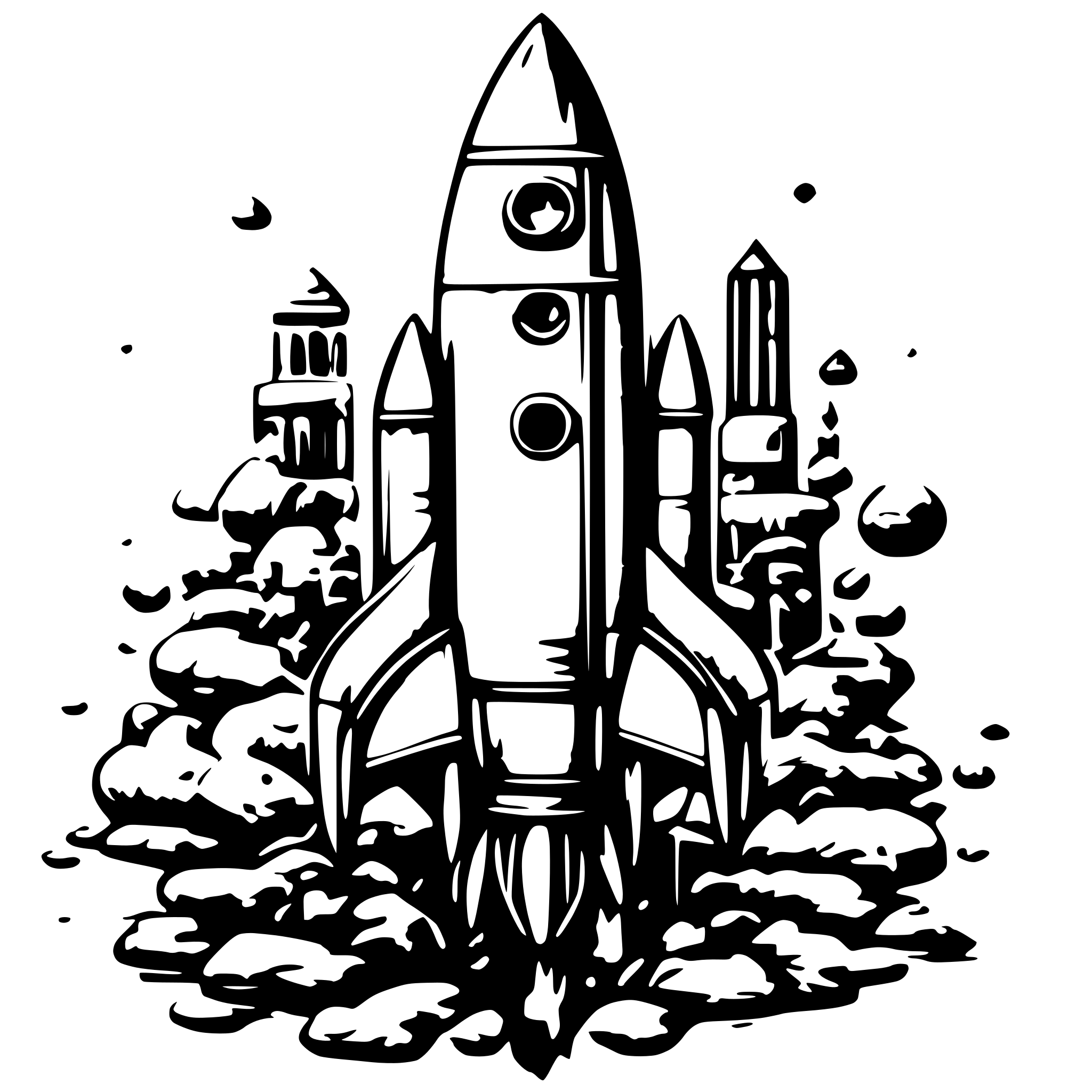 AI-generated SVG of a rocket