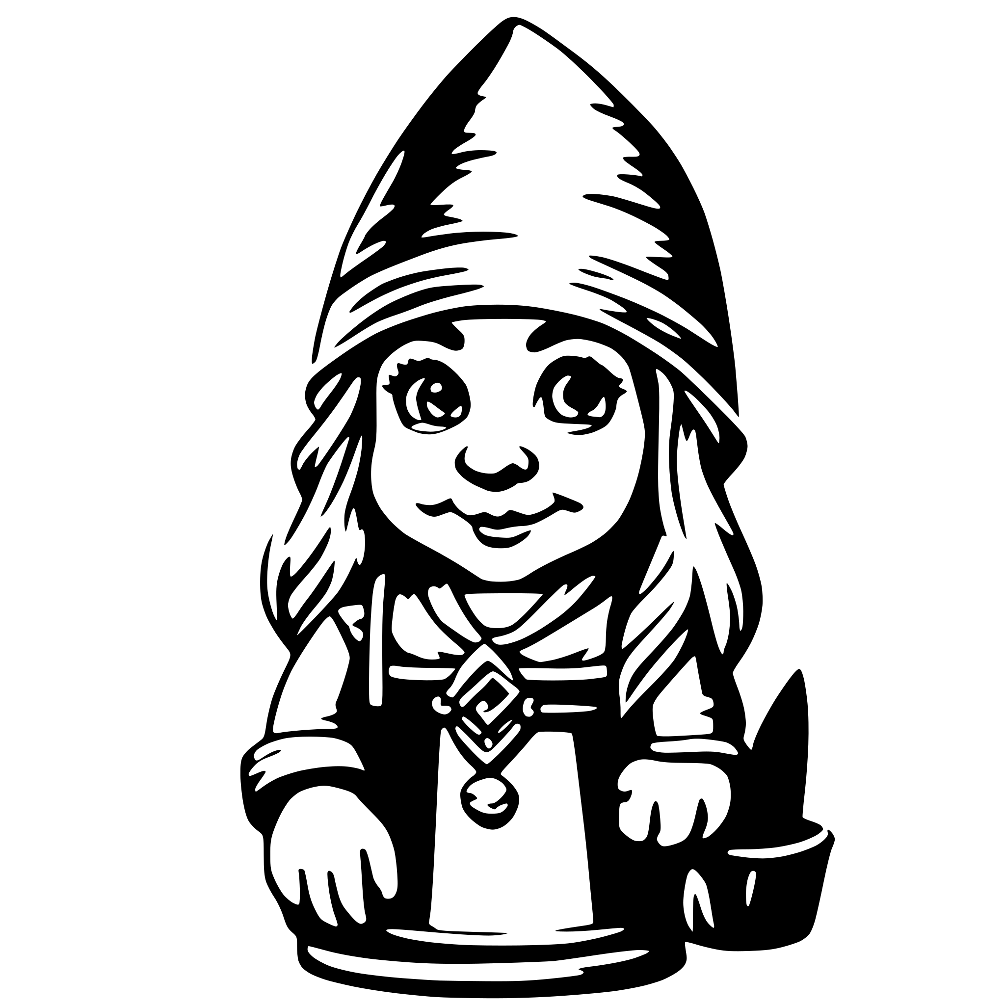 AI-generated SVG of a female gnome