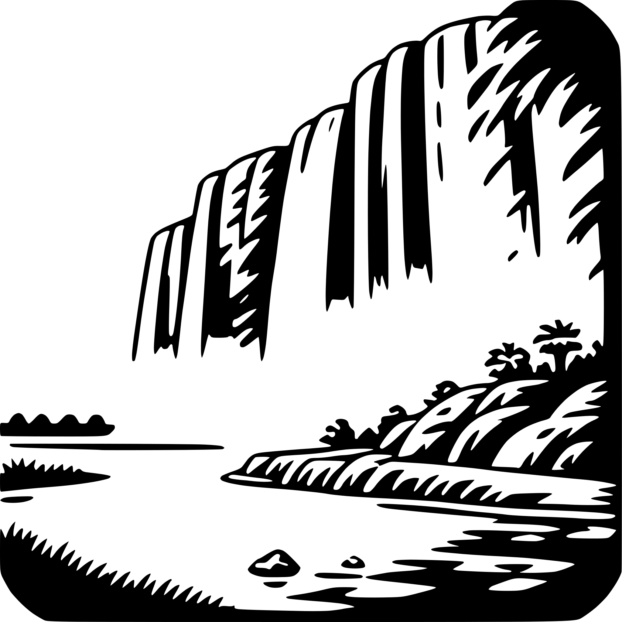 AI-generated SVG of a victoria falls