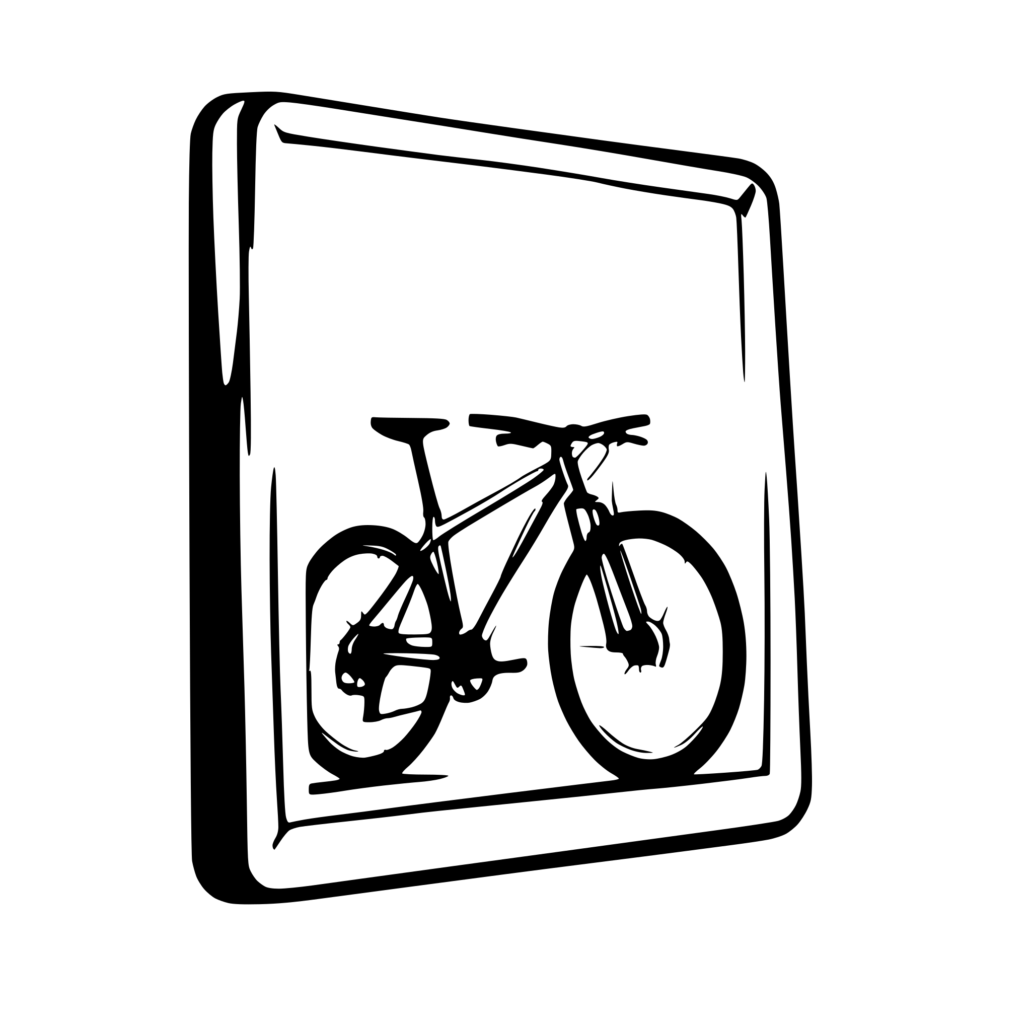 AI-generated SVG of a mountainbike sticking out of a picture frame