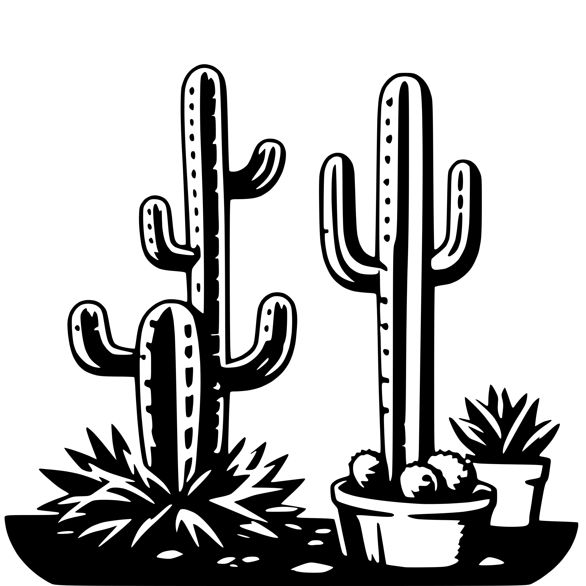 AI-generated SVG of a cactus and sunset